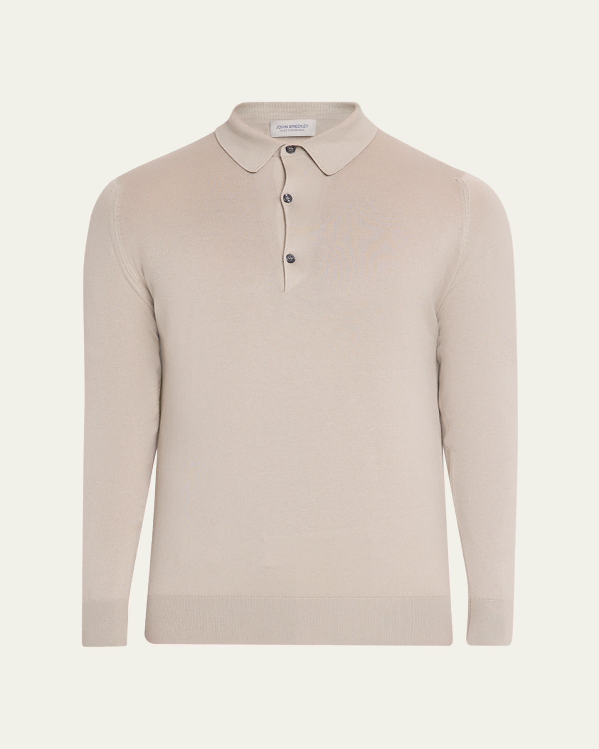 John Smedley Men's Solid Long-Sleeve Polo Shirt | Thumbnail 14 John Smedley Men's Solid Long-Sleeve Polo Shirt | Thumbnail 14