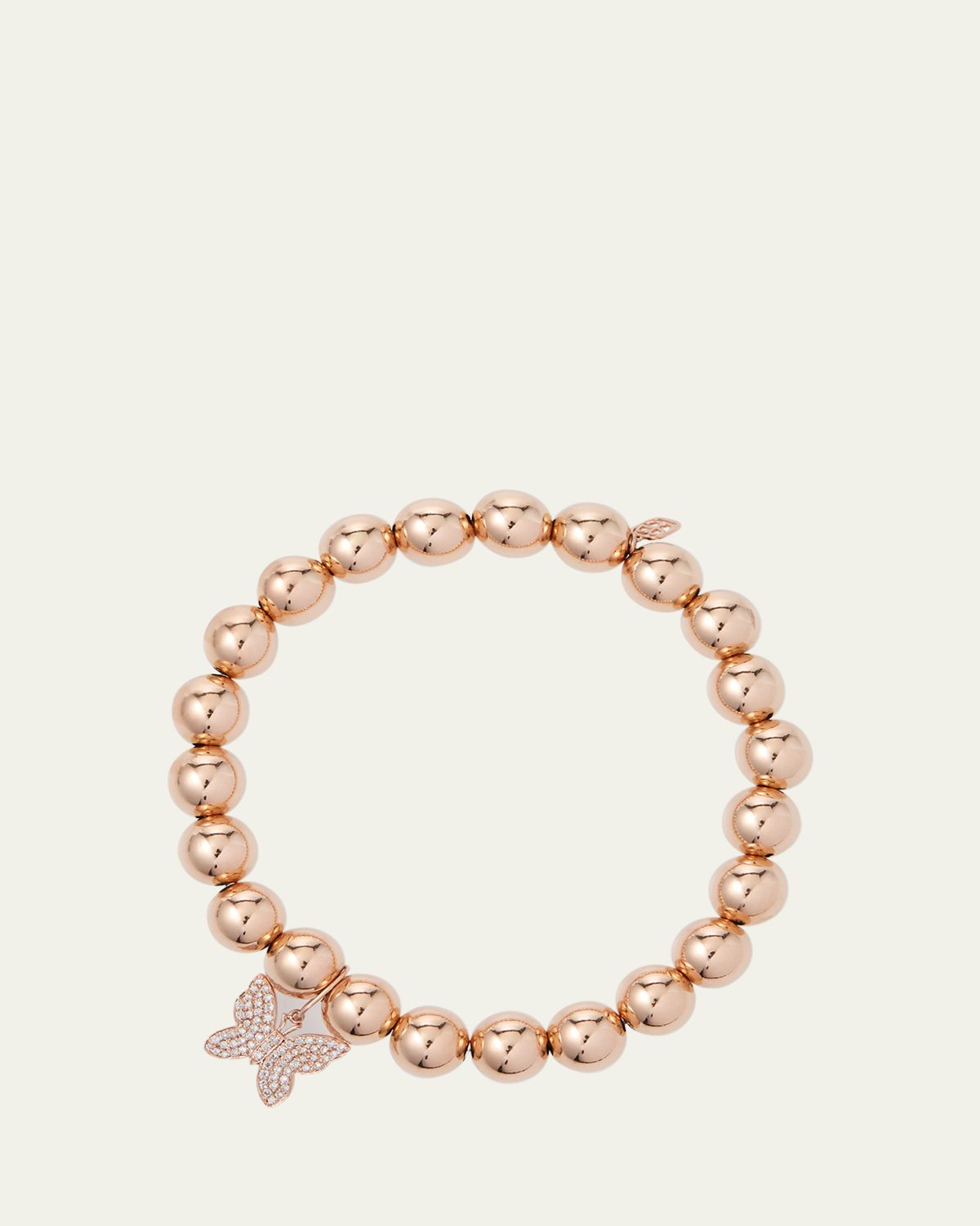 Sydney Evan 14k Rose Gold Diamond Butterfly Bead Bracelet