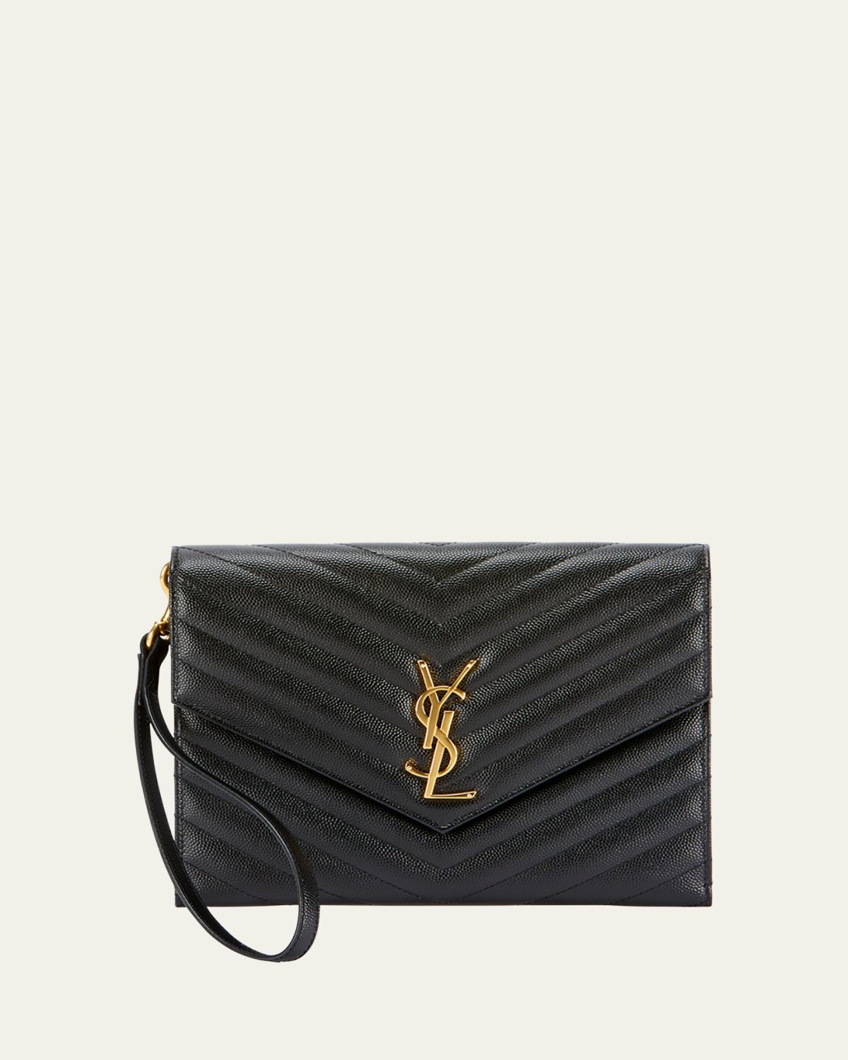 Saint Laurent YSL Monogram Flap Clutch Bag in Grained Leather | Thumbnail 6 Saint Laurent YSL Monogram Flap Clutch Bag in Grained Leather | Thumbnail 6