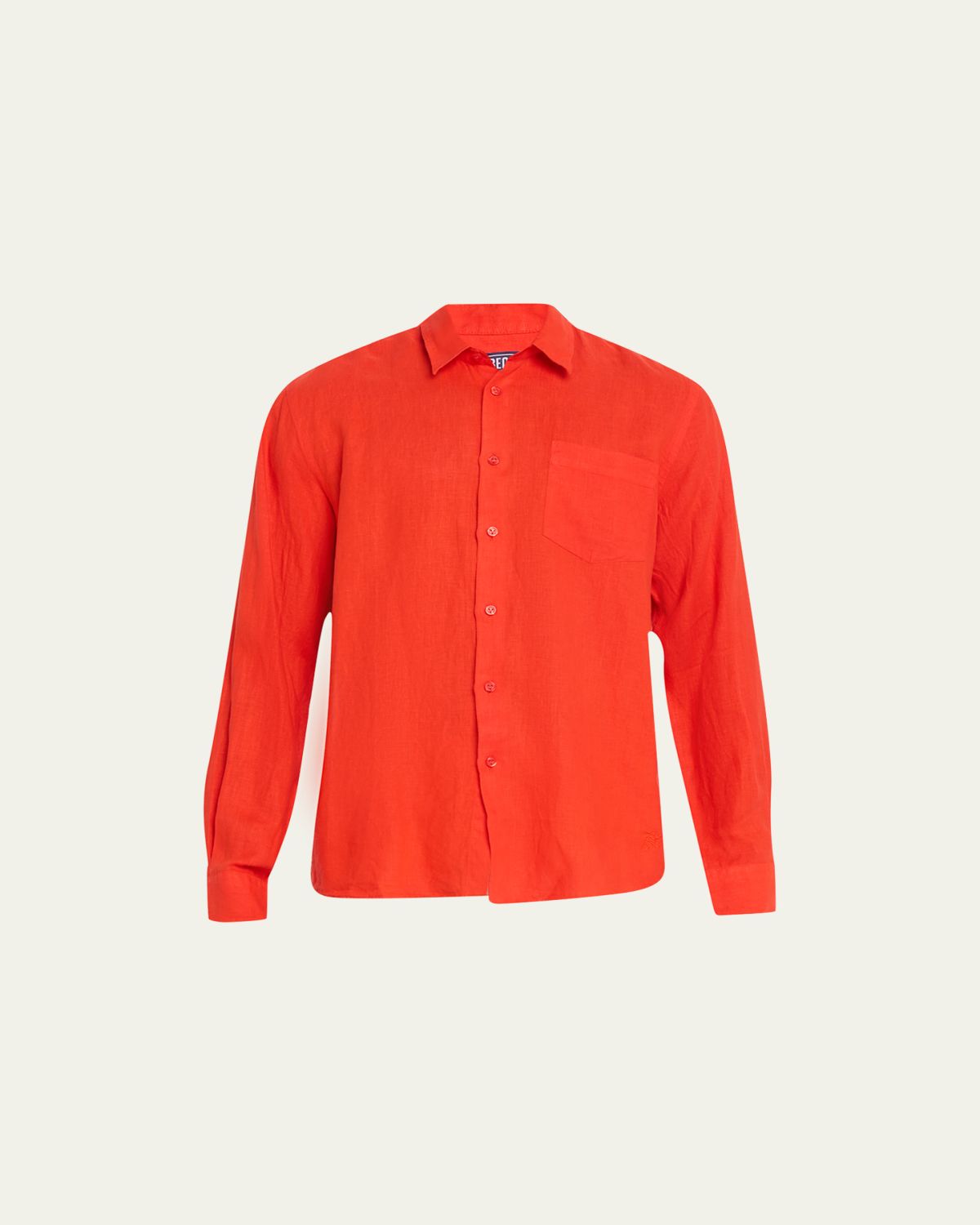 Vilebrequin Men's Caroubis Solid Linen Sport Shirt | Thumbnail 6 Vilebrequin Men's Caroubis Solid Linen Sport Shirt | Thumbnail 6