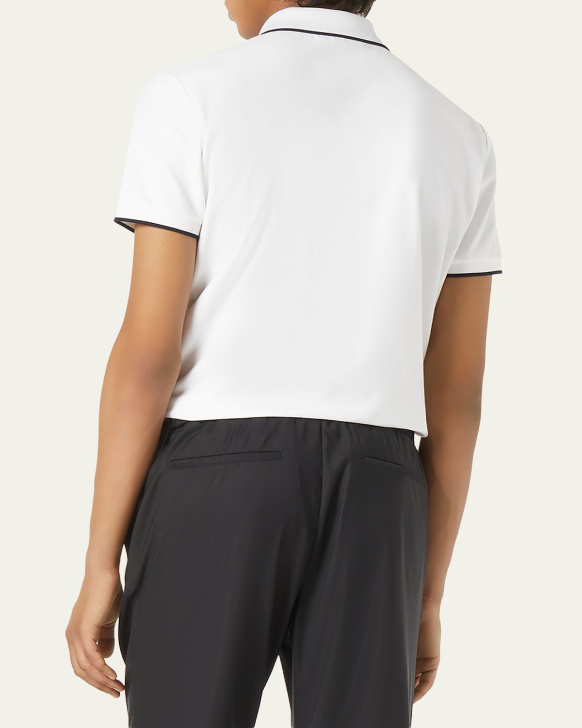 Loro Piana Men's Brentwood Tipped Jersey Pique Polo Shirt | Thumbnail 3