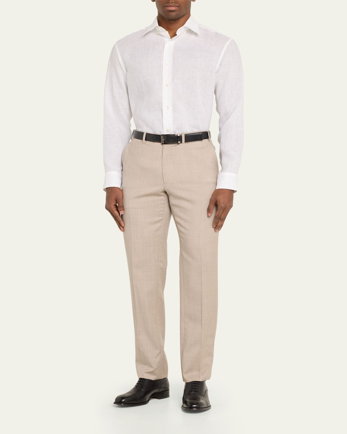 Brioni Men's Solid Linen Sport Shirt | Thumbnail 2