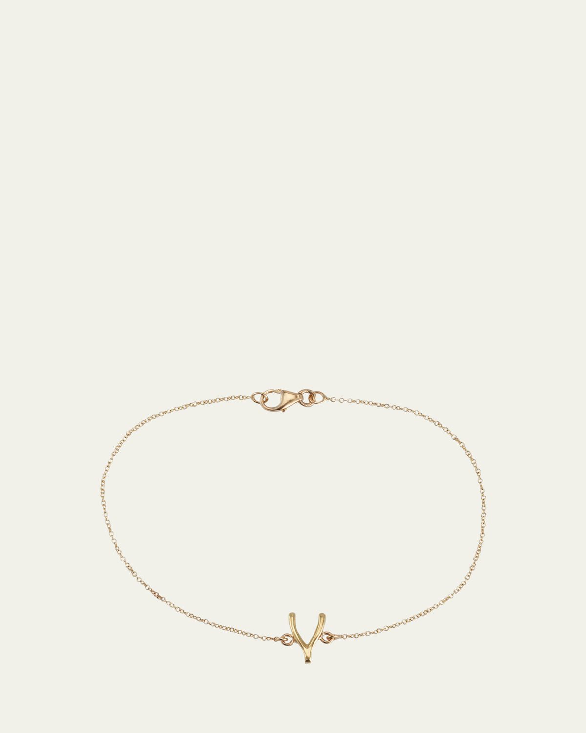 Jennifer Meyer 18k Gold Mini Wishbone Chain Bracelet on a 14k Chain | Thumbnail 5