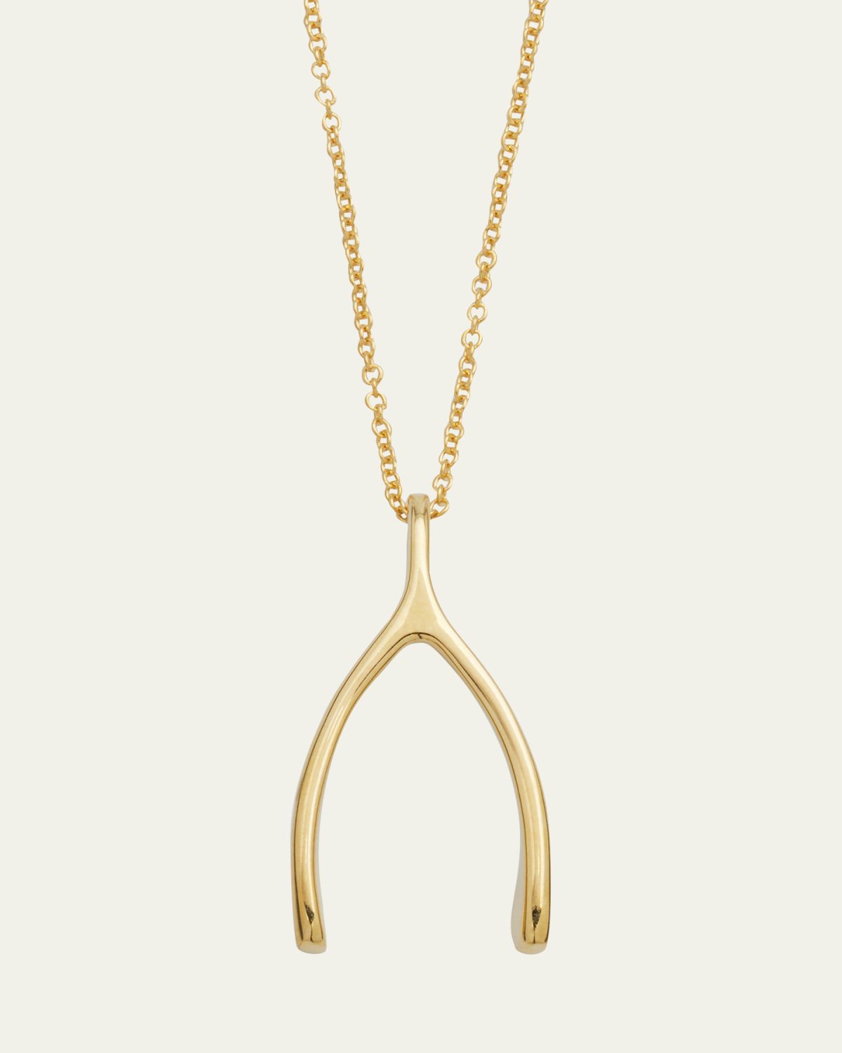 Jennifer Meyer 18k Wishbone Pendant Necklace