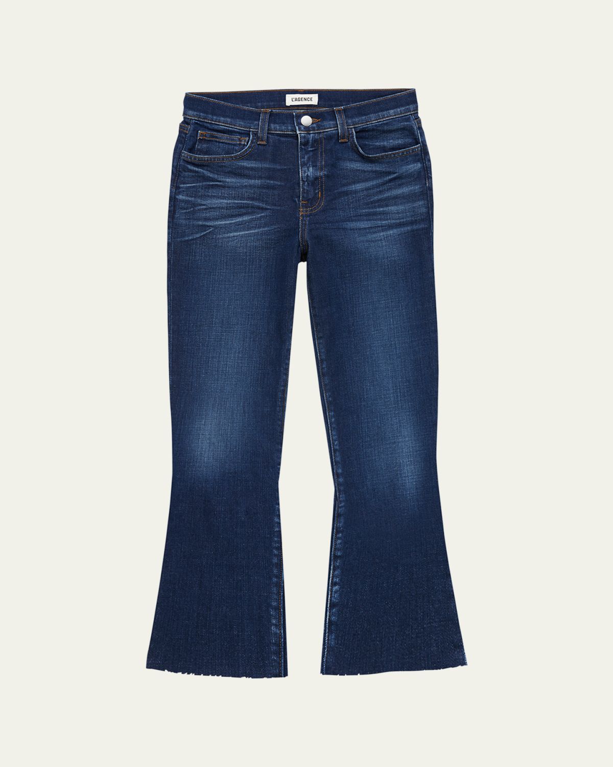 L'Agence Kendra High-Rise Crop Flare Jeans with Raw Hem | Thumbnail 6 L'Agence Kendra High-Rise Crop Flare Jeans with Raw Hem | Thumbnail 6