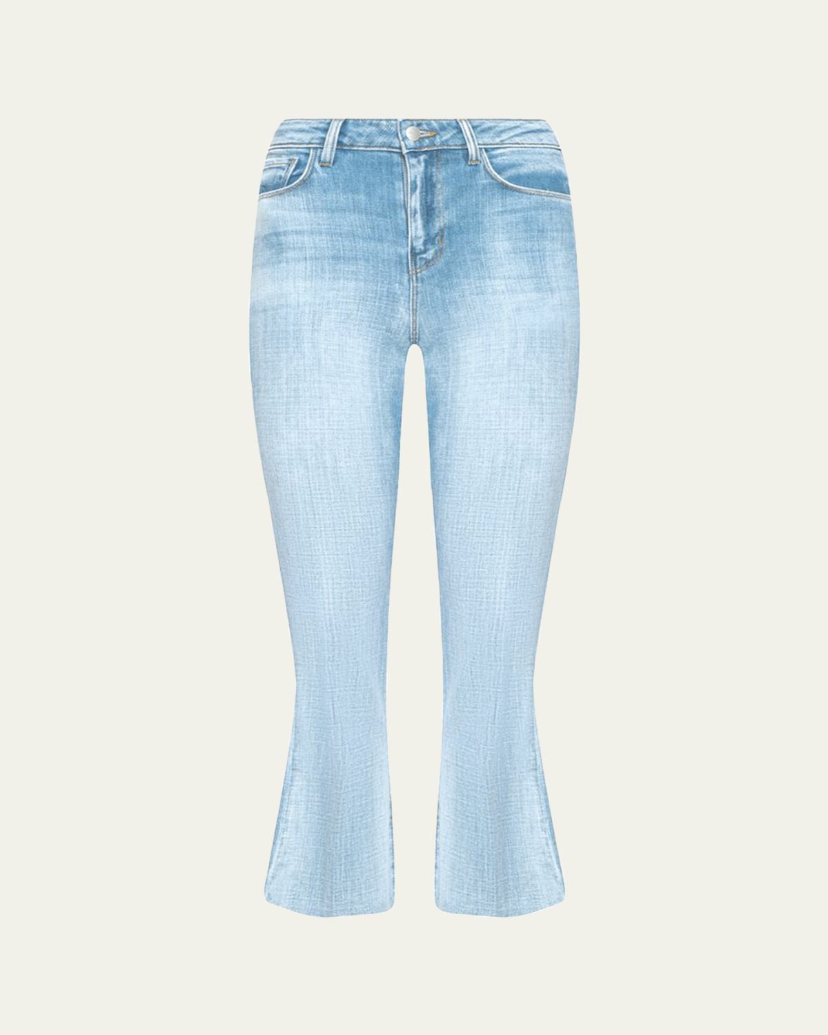 L'Agence Kendra High-Rise Crop Flare Jeans with Raw Hem | Thumbnail 6 L'Agence Kendra High-Rise Crop Flare Jeans with Raw Hem | Thumbnail 6