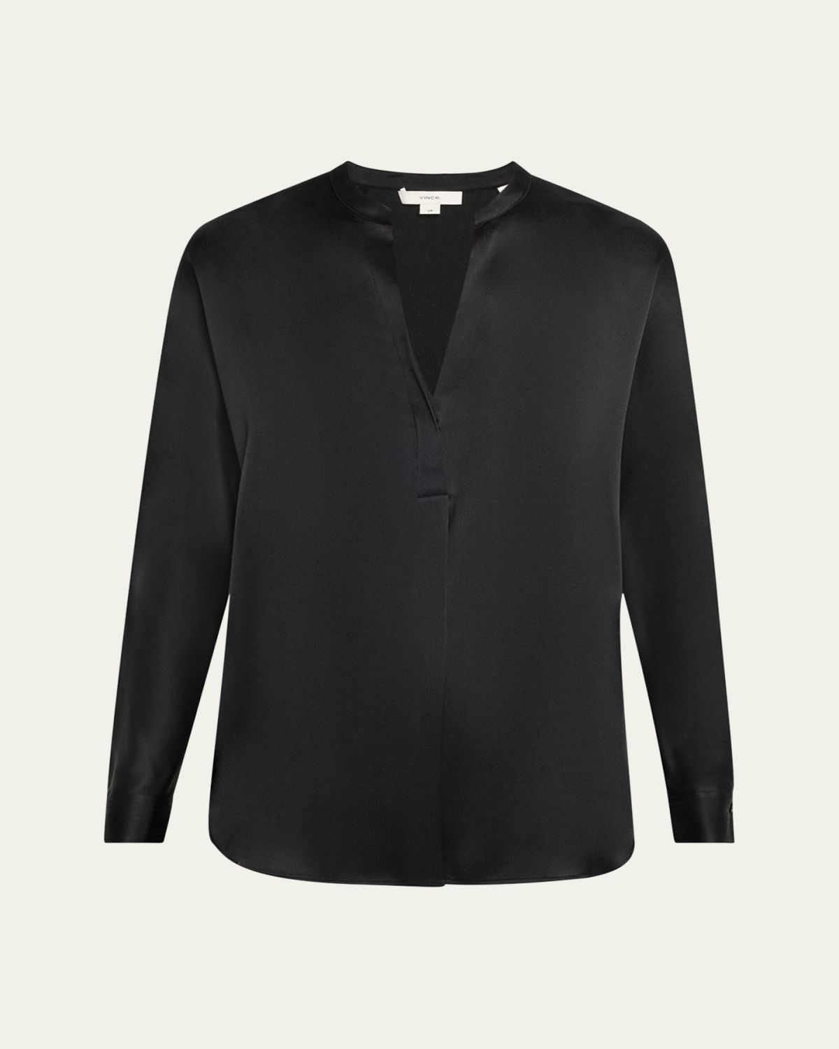 Vince Silk Band-Collar Blouse