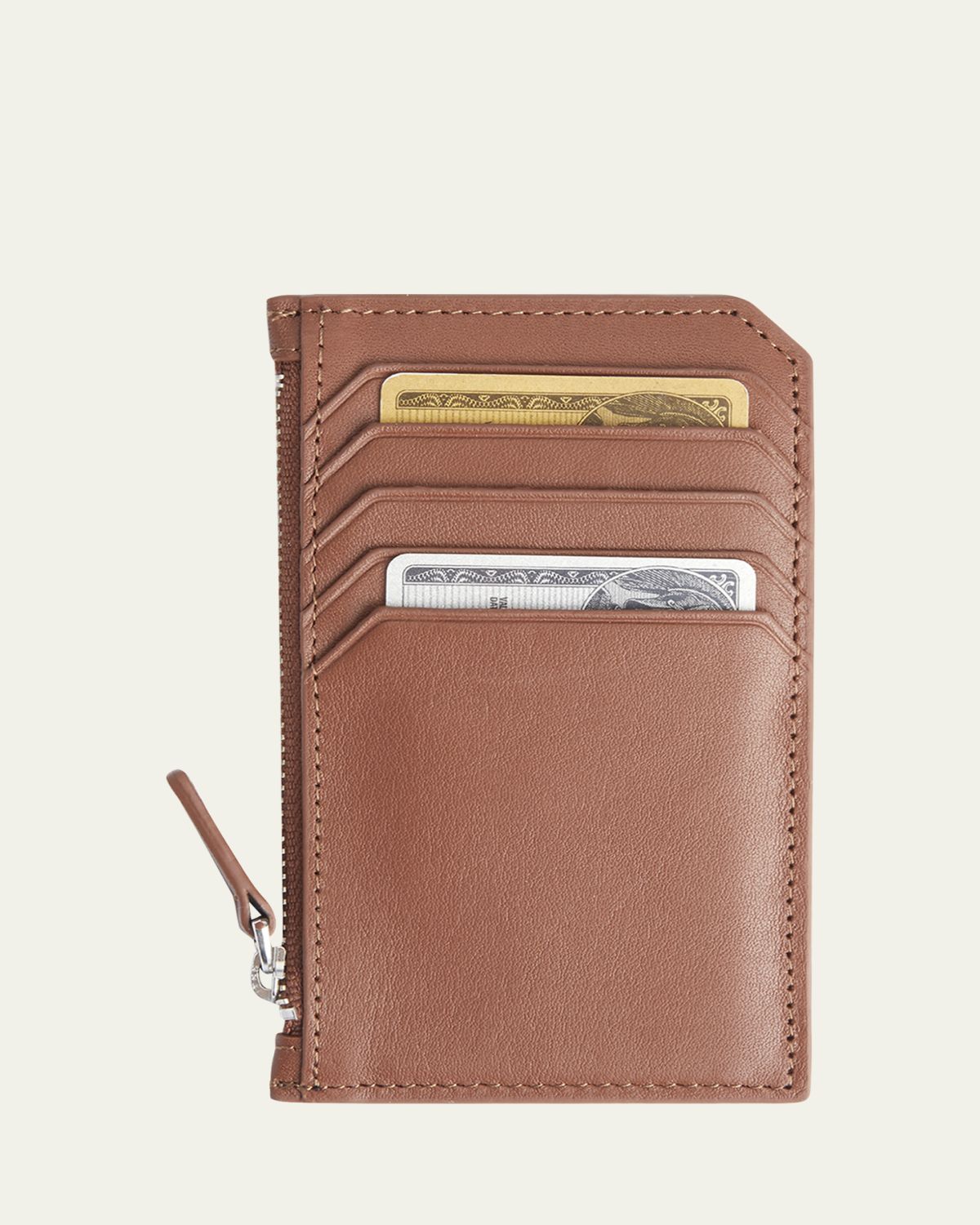 ROYCE New York Monogrammed Zippered Leather Credit Card Case, Personalized | Thumbnail 6