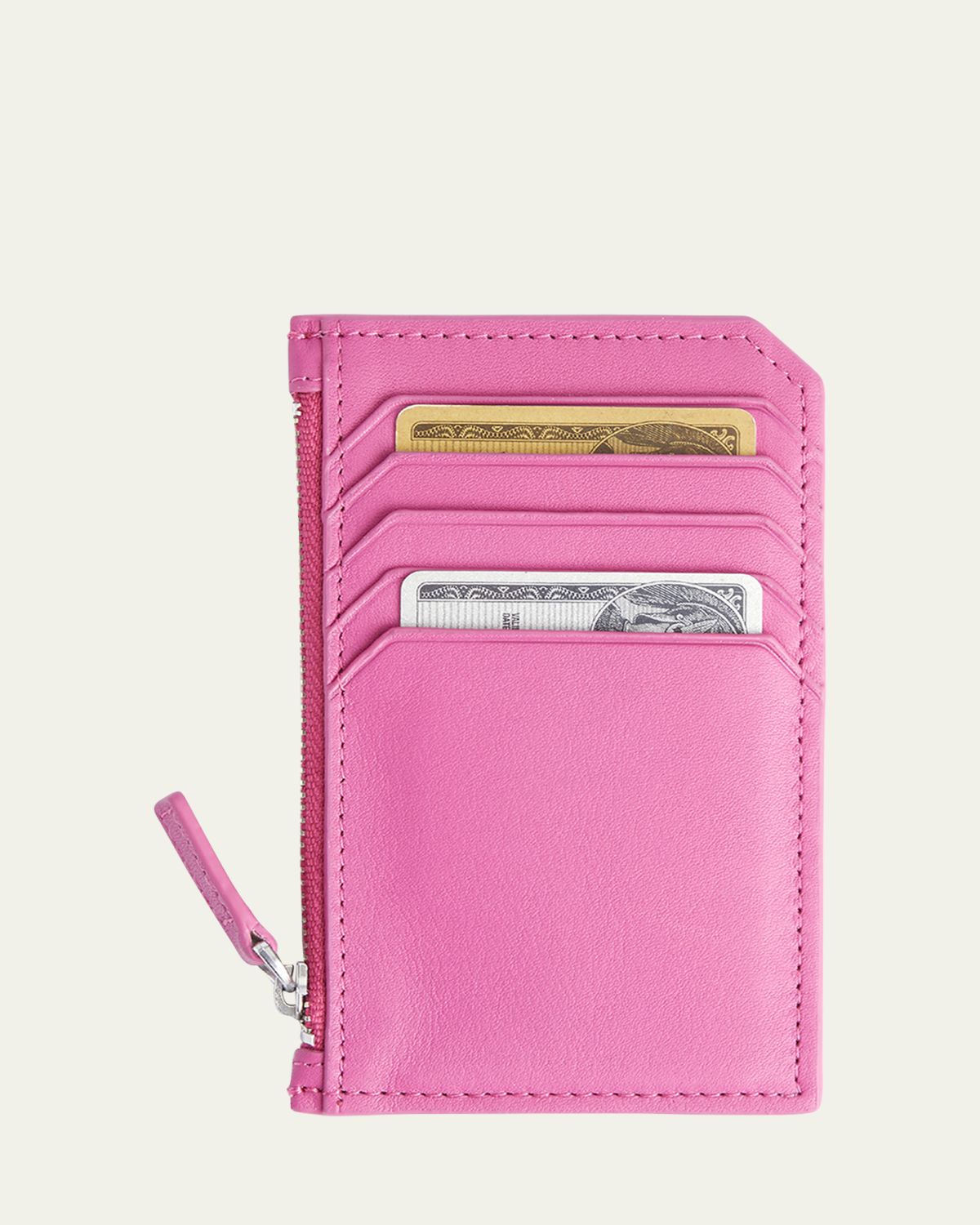 ROYCE New York Monogrammed Zippered Leather Credit Card Case, Personalized | Thumbnail 4