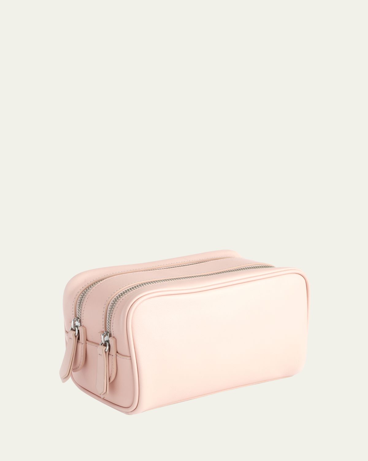 ROYCE New York Monogrammed Double Zip Leather Toiletry Bag