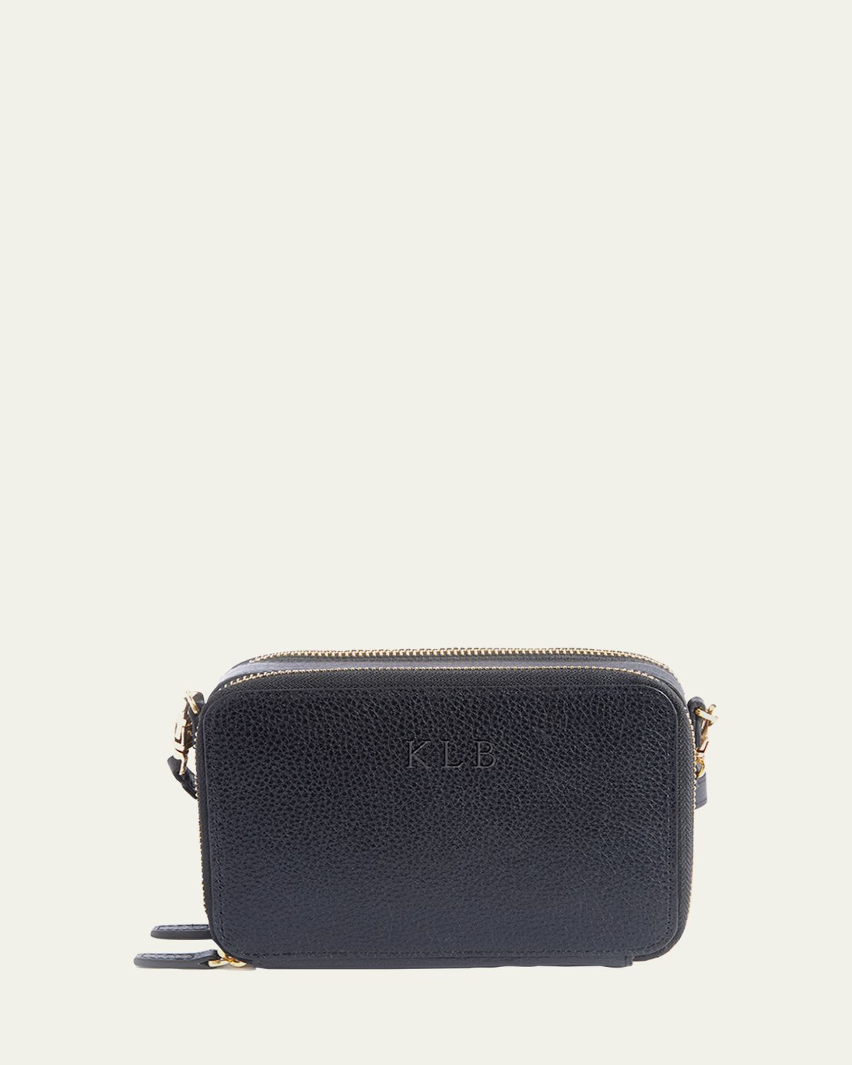ROYCE New York Monogrammed Leather Crossbody Bag