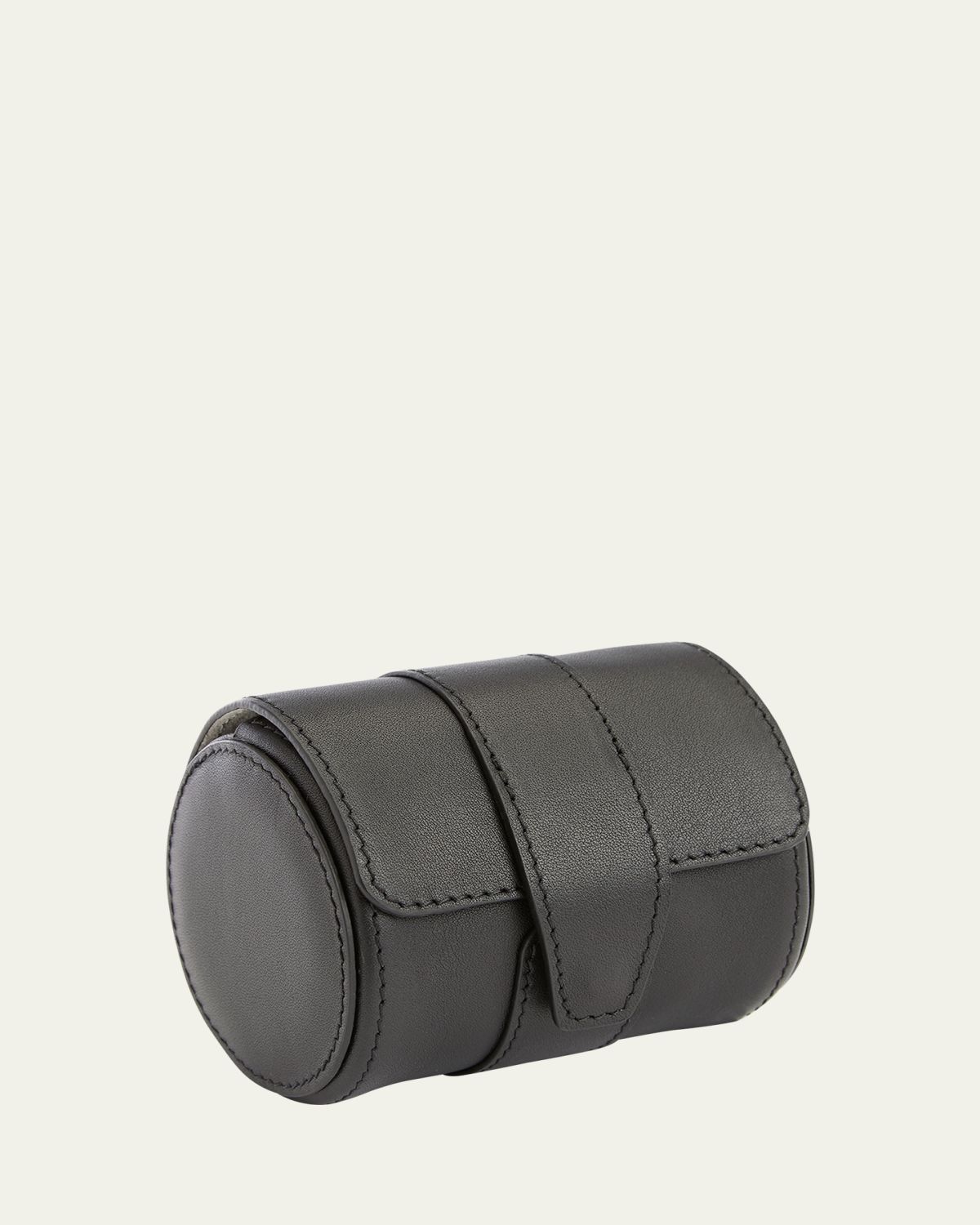 ROYCE New York Monogrammed Leather Travel Watch Roll