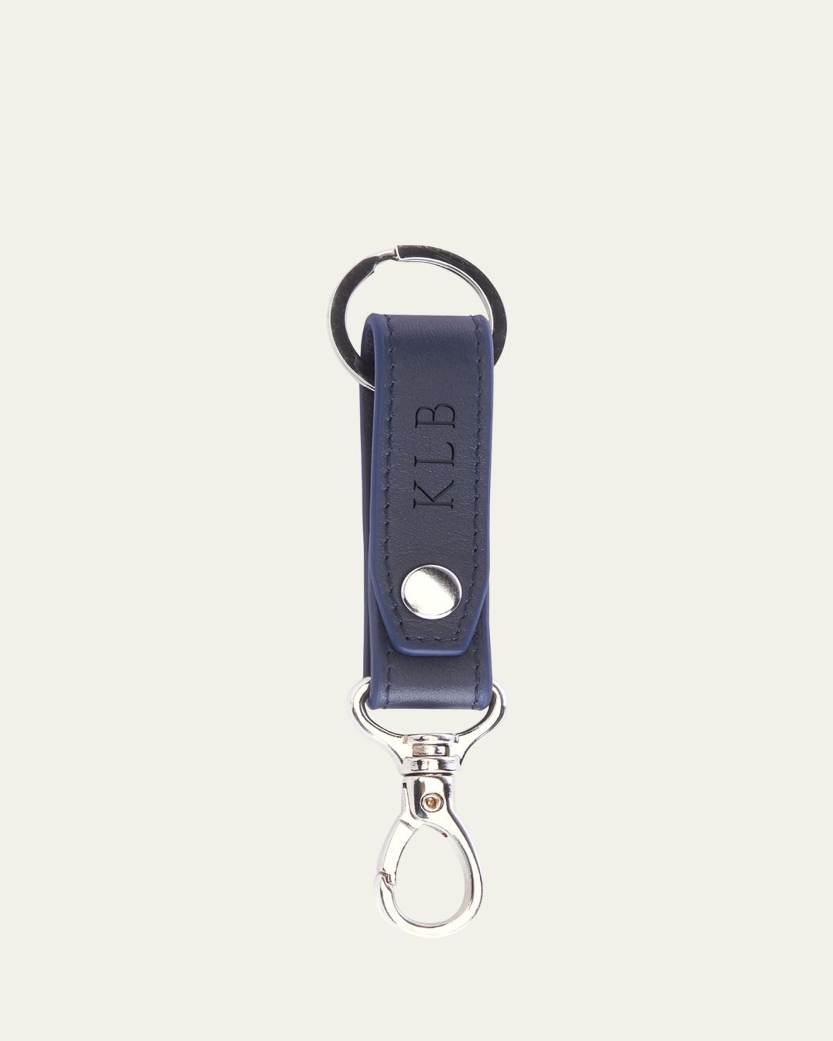 ROYCE New York Monogrammed Leather Valet Key Chain