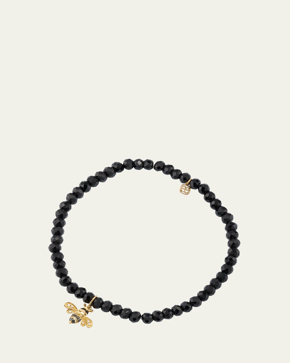 Sydney Evan 4mm Black Spinel Diamond and Sapphire Bee Bracelet