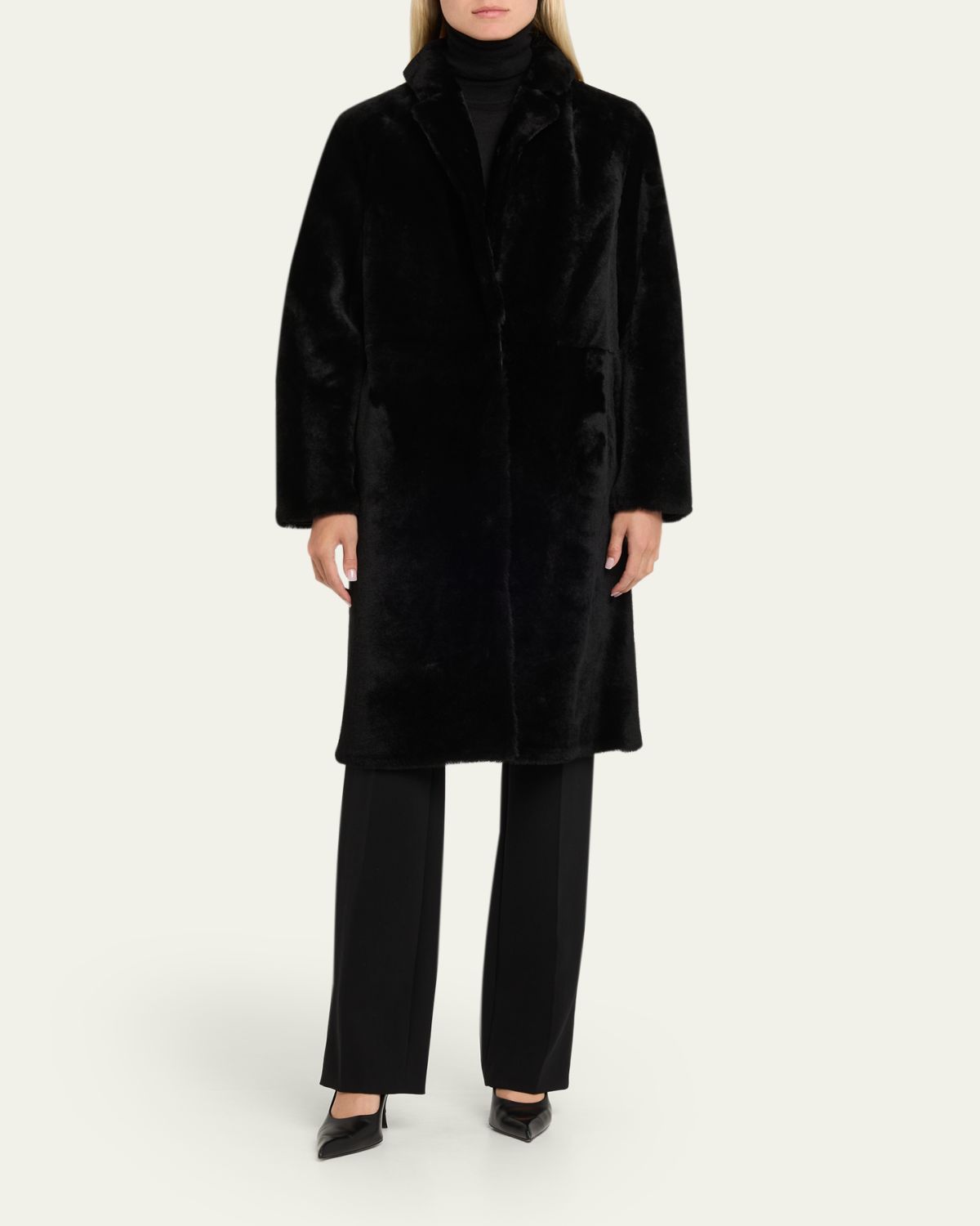 Yves Salomon Ironed Lamb Shearling Coat | Thumbnail 2