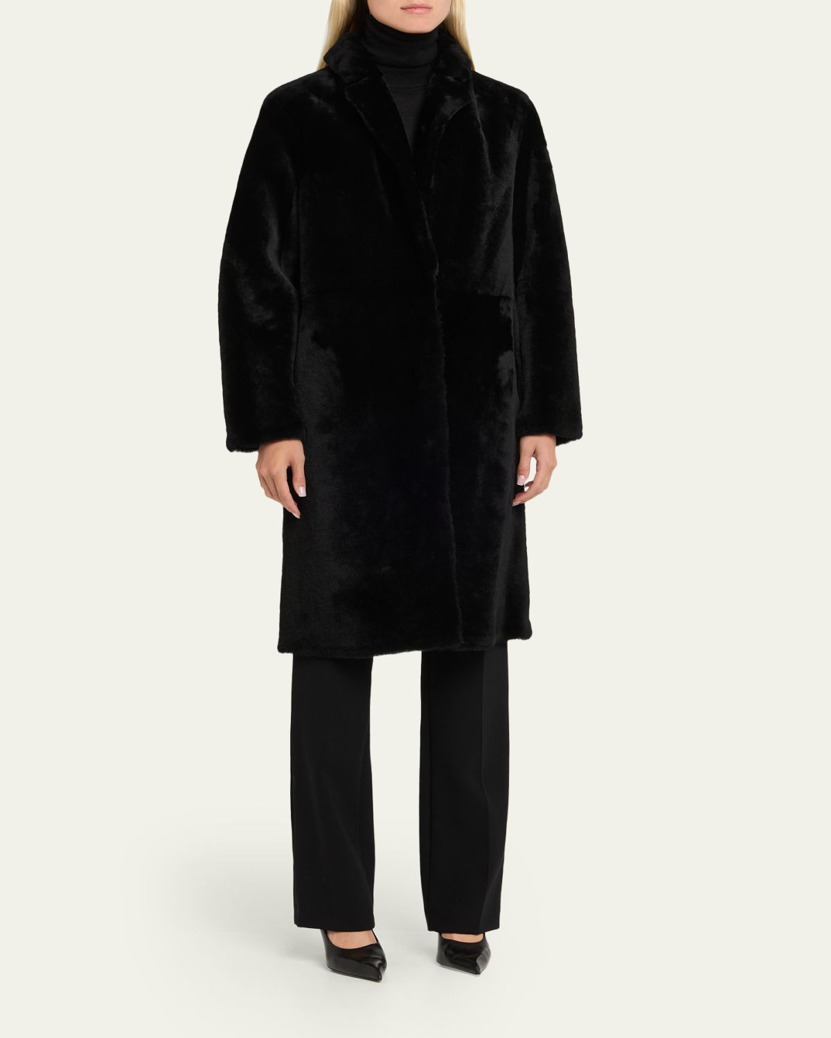 Yves Salomon Ironed Lamb Shearling Coat | Thumbnail 4