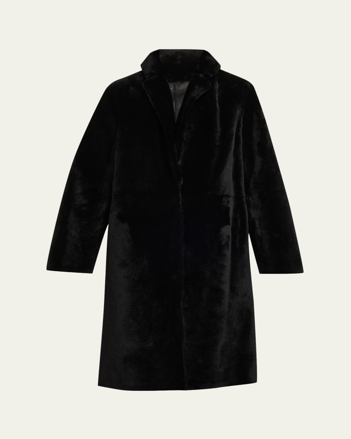 Yves Salomon Ironed Lamb Shearling Coat