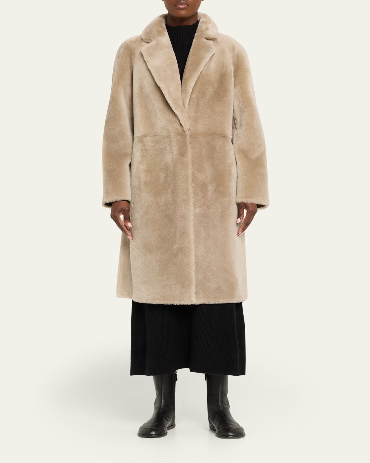 Yves Salomon Ironed Lamb Shearling Coat | Thumbnail 6