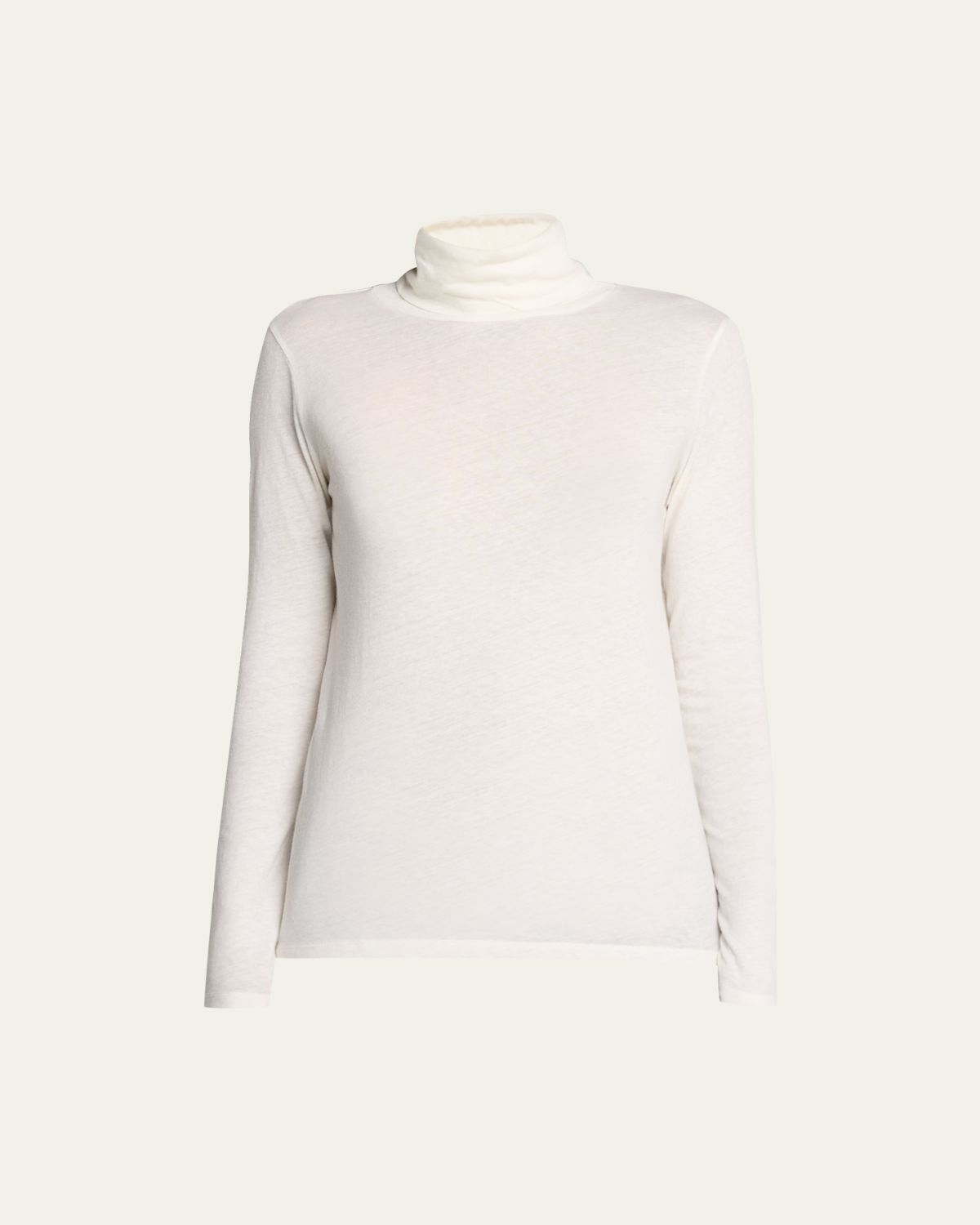 Majestic Filatures Cotton-Cashmere Long Sleeve Turtleneck Top