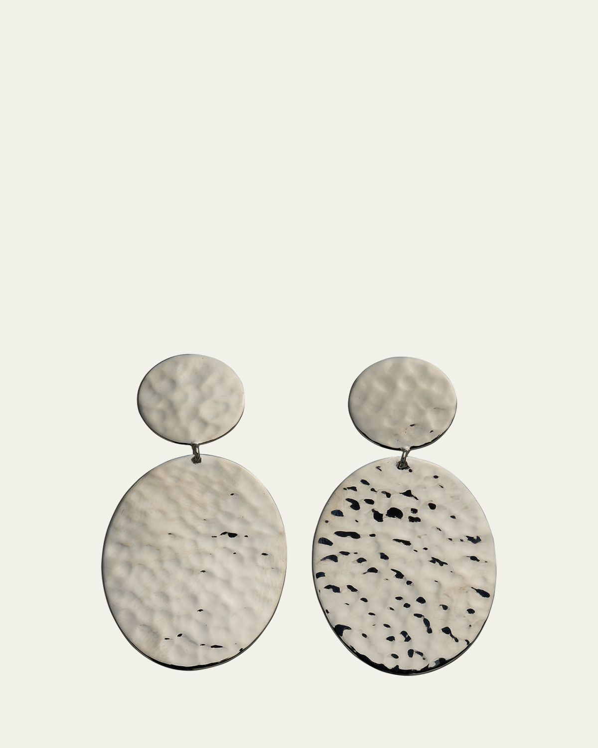 Ippolita Crinkle Hammered Oval Snowman Earrings in Sterling Silver | Thumbnail 5