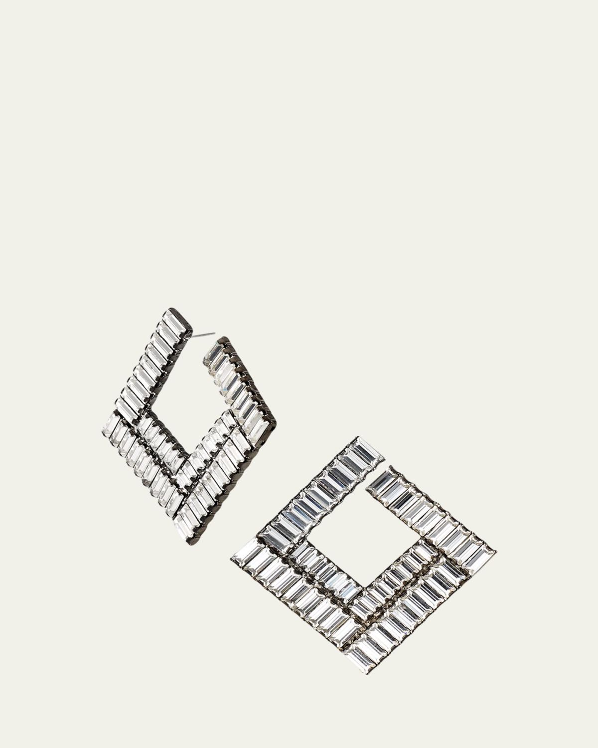 Auden Bianca Square Forward-Facing Hoop Earrings, Clear