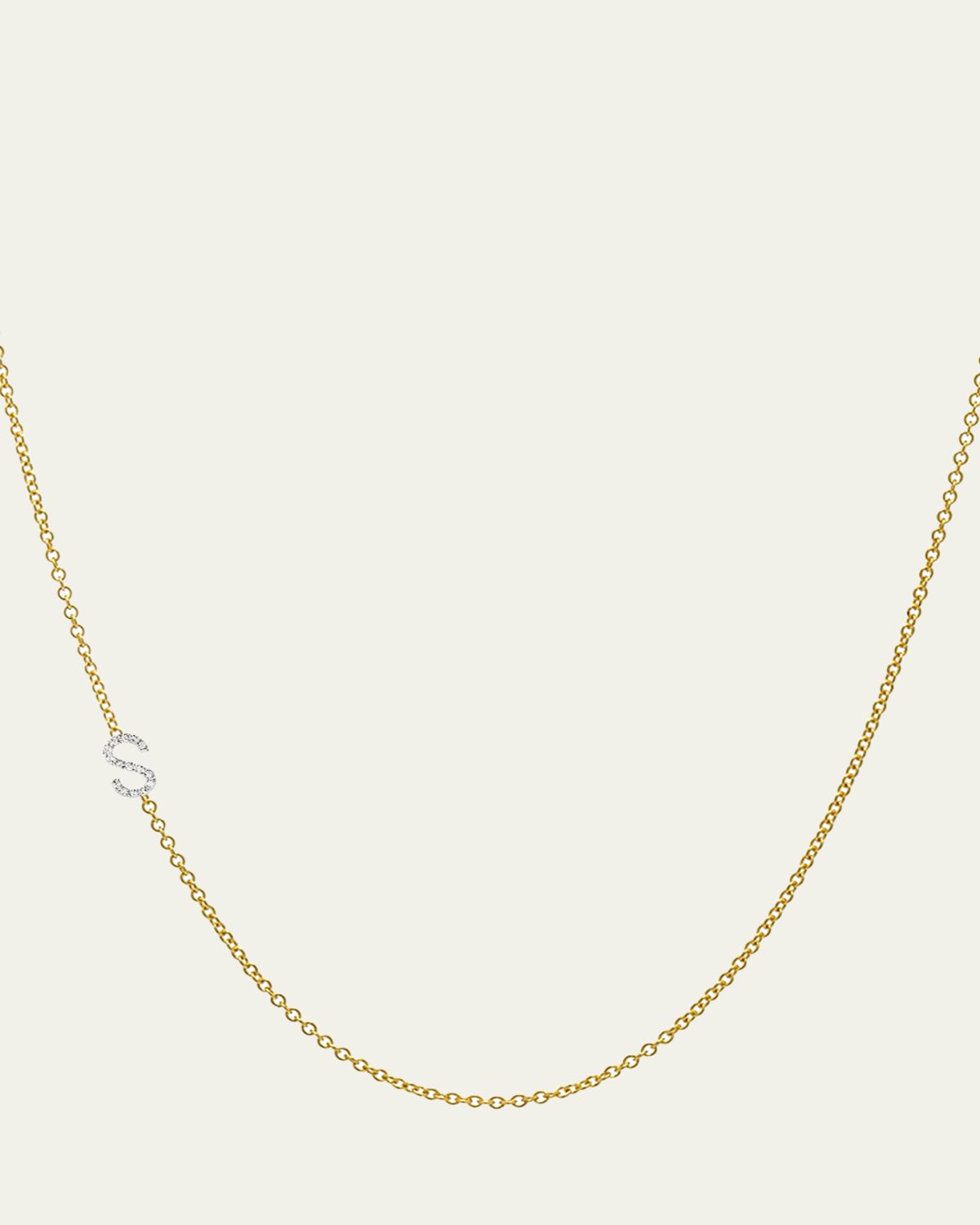 Zoe Lev Jewelry Diamond Asymmetrical Initial Necklace