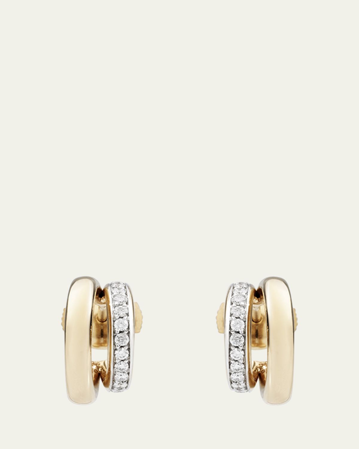 Pomellato Iconica 18K Rose Gold and Diamond Double Hoop Earrings