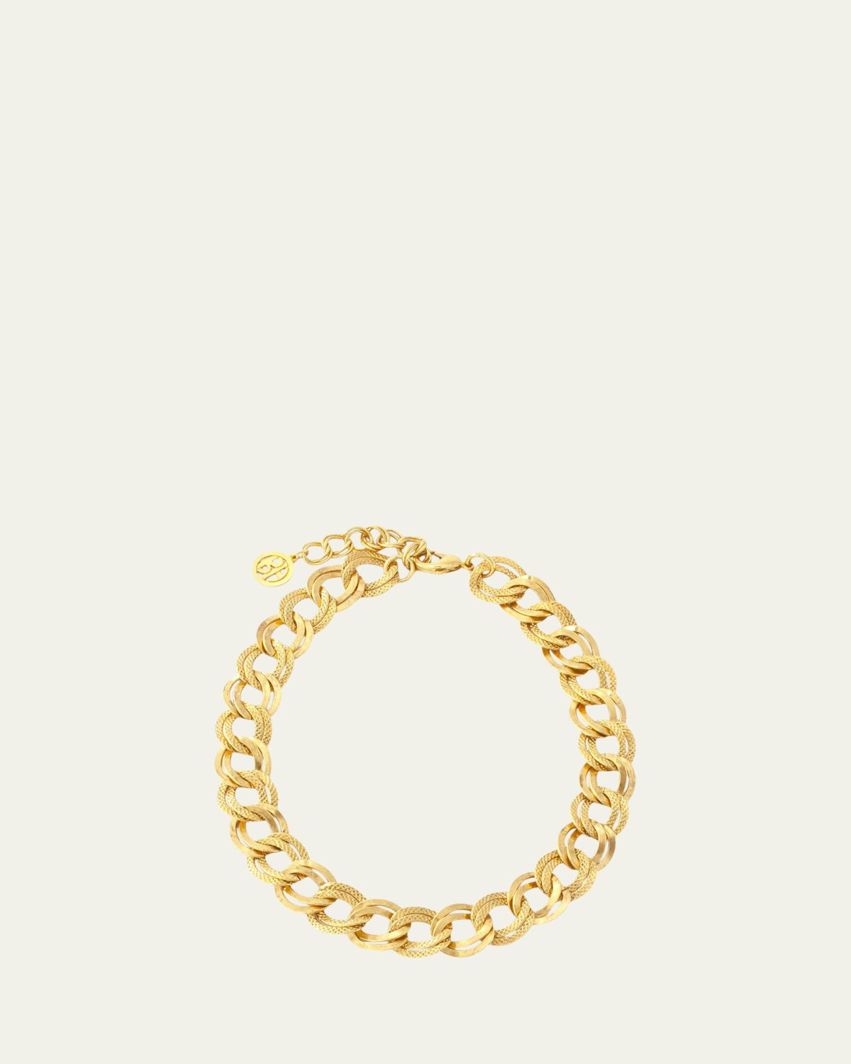 Ben-Amun Gold Textured Link Chain Necklace | Thumbnail 4 Ben-Amun Gold Textured Link Chain Necklace | Thumbnail 4