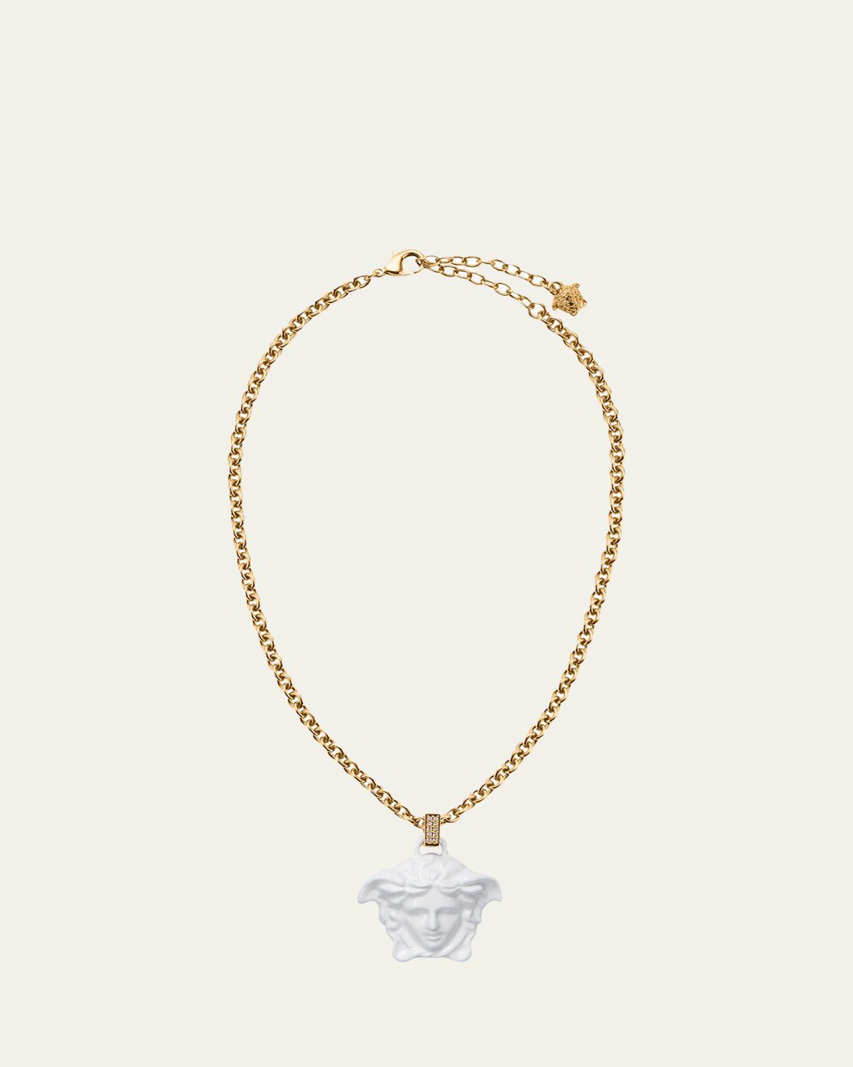 Versace Medusa Pendant Necklace, White | Thumbnail 3