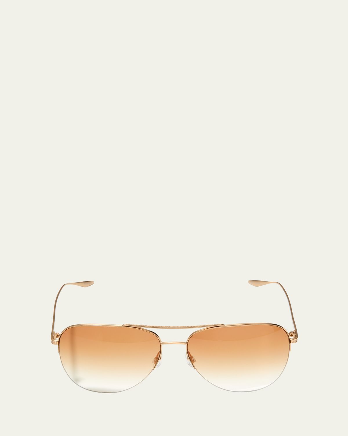 Barton Perreira Chevalier Semi-Rimless Metal Aviator Sunglasses