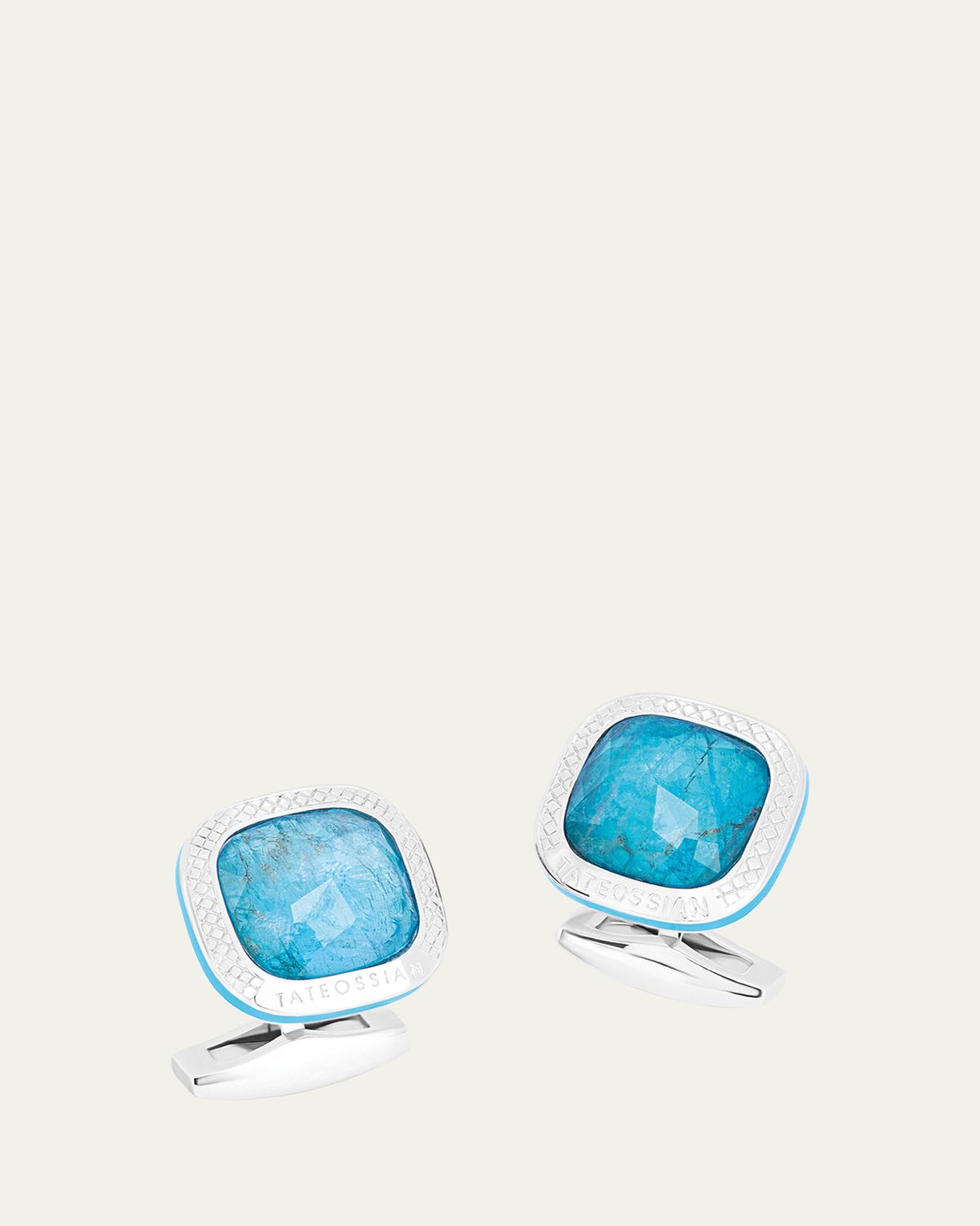 Tateossian Men's Apatite Doppione Cushion Cufflinks