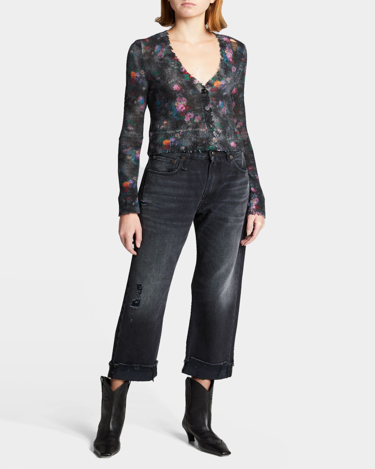 R13 Wide-Leg Cropped Boyfriend Jeans | Thumbnail 6