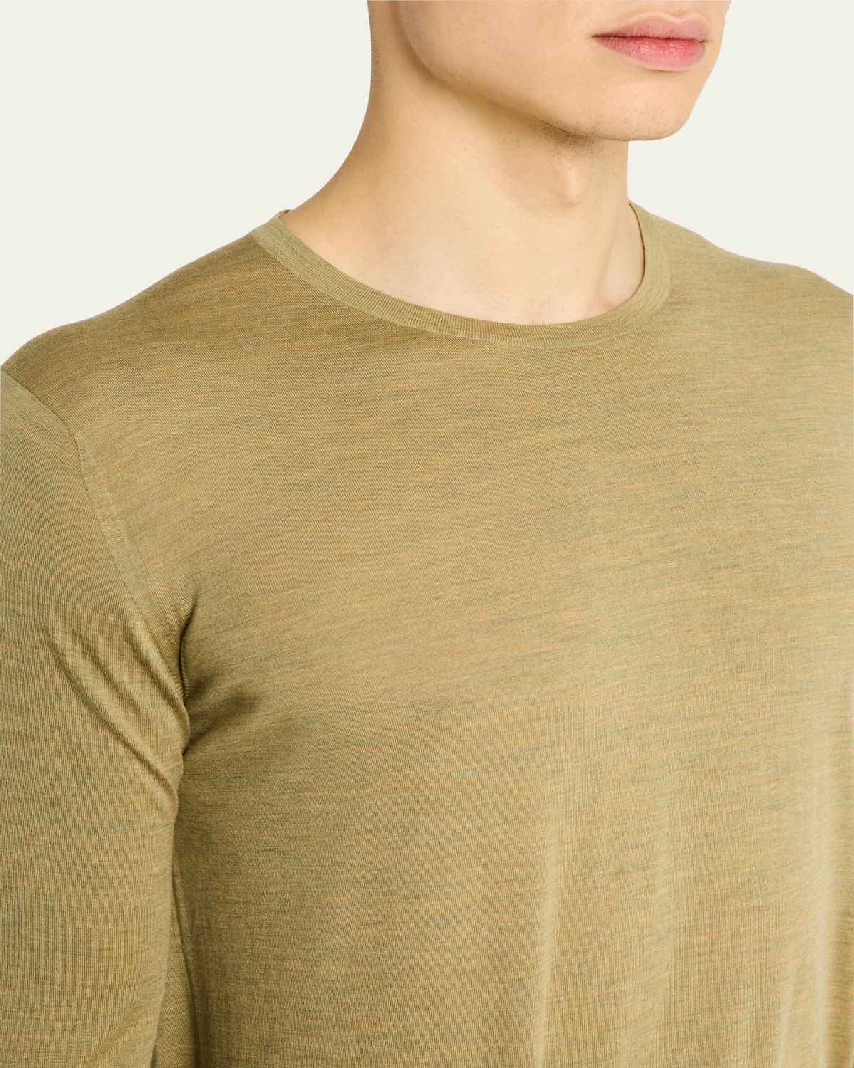 Loro Piana Men's Girocollo Wool Crewneck Sweater | Thumbnail 5 Loro Piana Men's Girocollo Wool Crewneck Sweater | Thumbnail 5