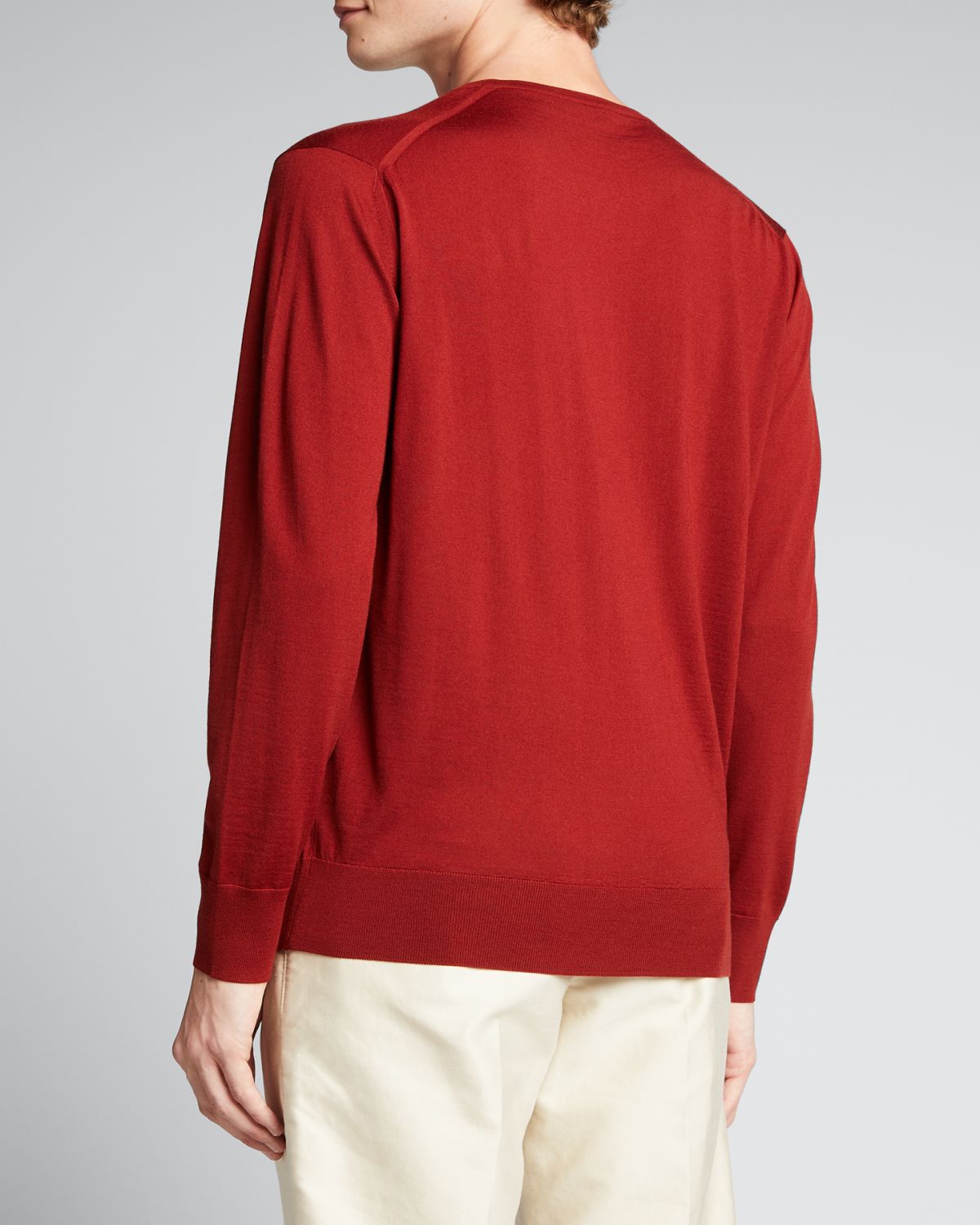 Loro Piana Men's Girocollo Wool Crewneck Sweater | Thumbnail 6 Loro Piana Men's Girocollo Wool Crewneck Sweater | Thumbnail 6