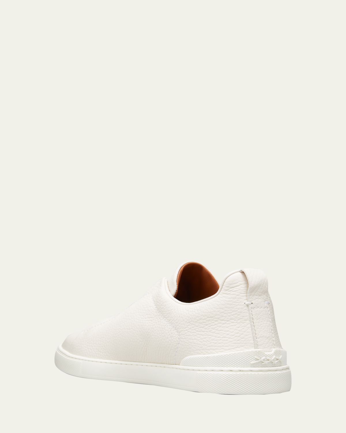 ZEGNA Men's Triple Stitch Deerskin Leather Sneakers | Thumbnail 4