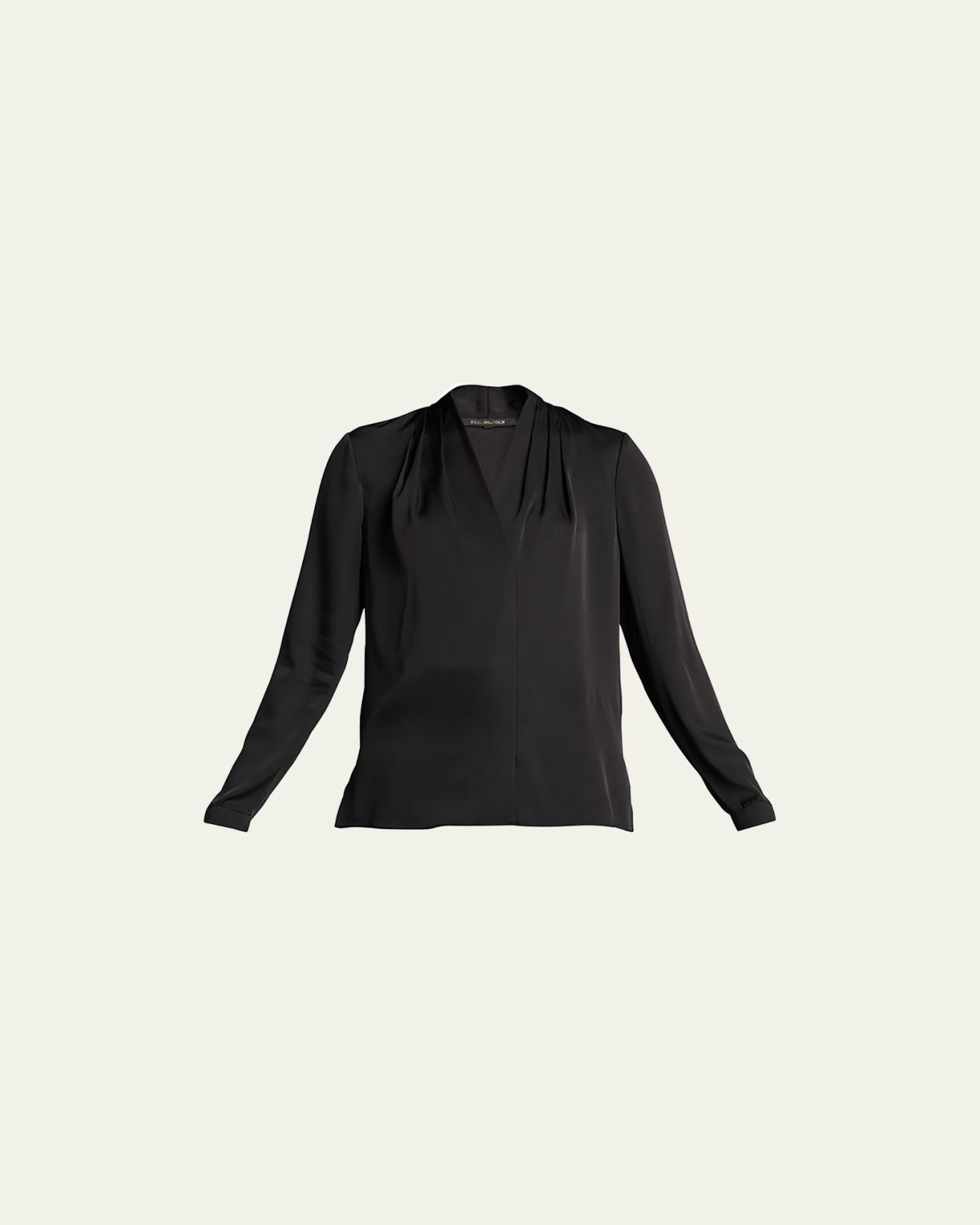 Kobi Halperin Nellie Pleated V-Neck Long-Sleeve Blouse