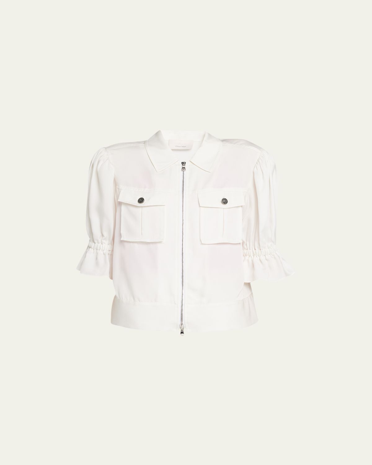 Cinq a Sept Holly Short-Sleeve Sateen Jacket