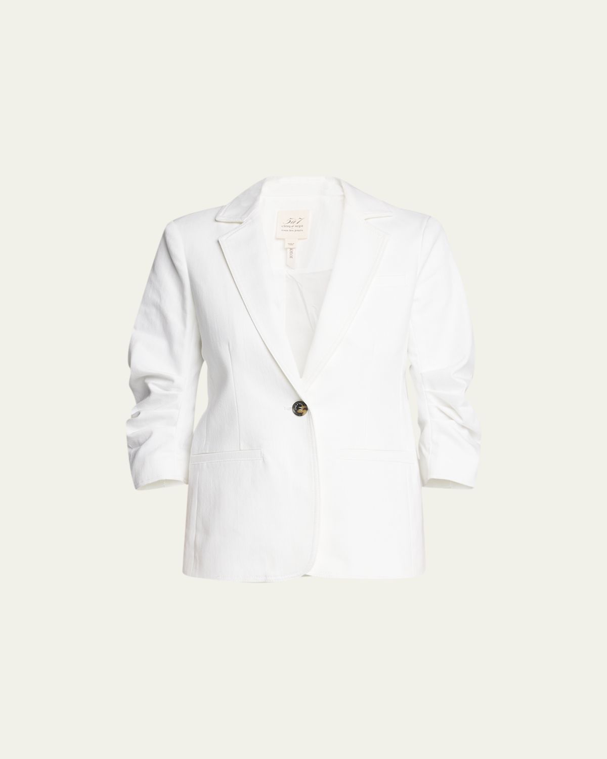 Cinq a Sept Khloe 3/-Sleeve White Denim Blazer