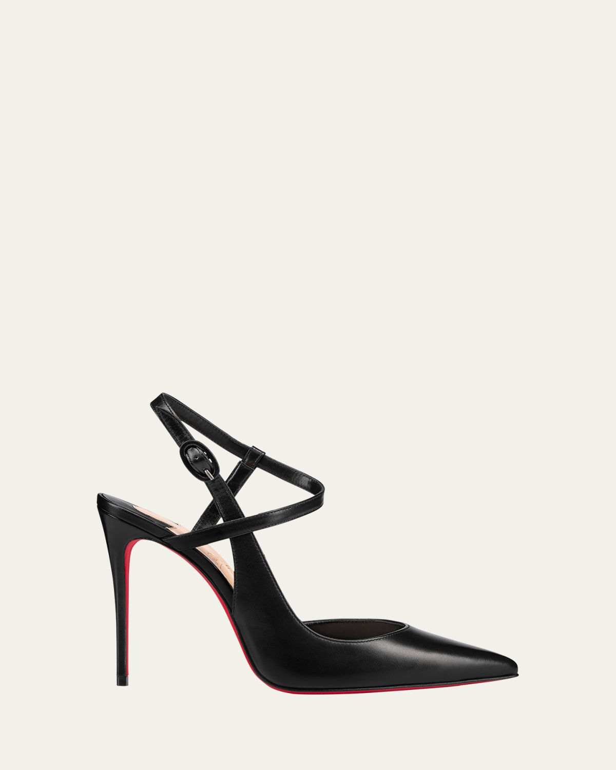 Christian Louboutin Jenlove Calfskin Red Sole Ankle-Strap High-Heel Pumps