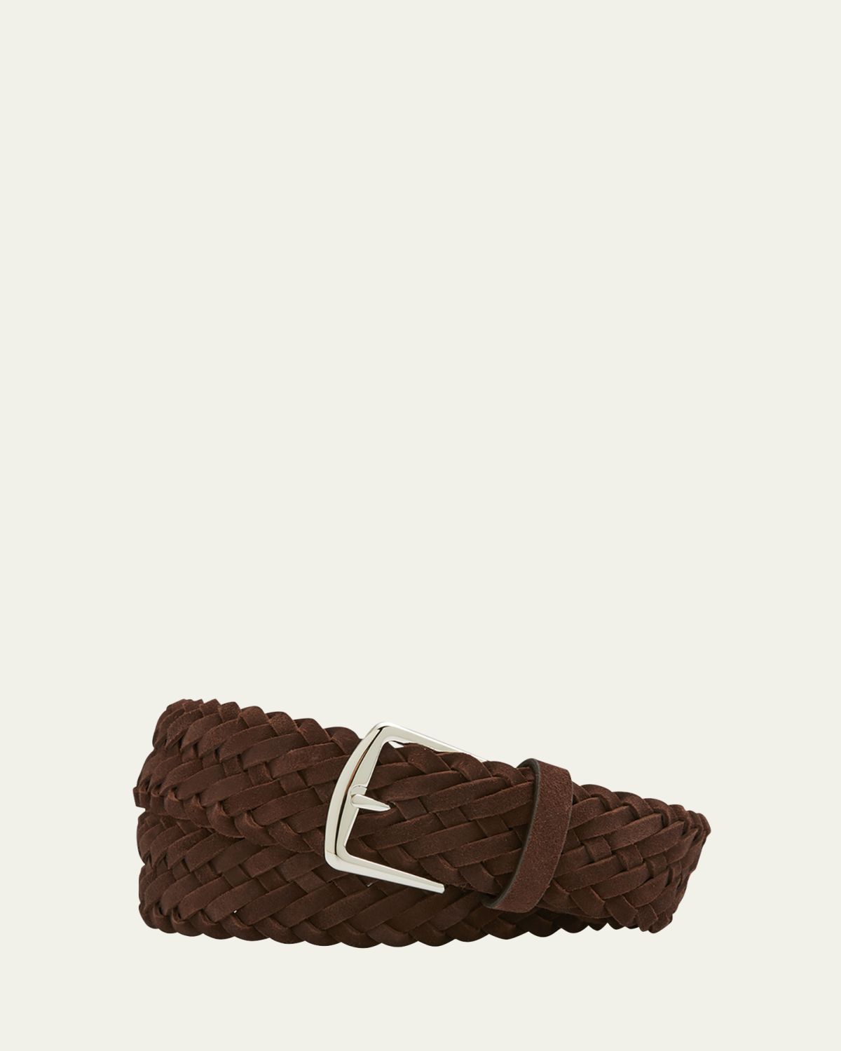 Loro Piana Men's Alsavel Braided Suede Belt | Thumbnail 4