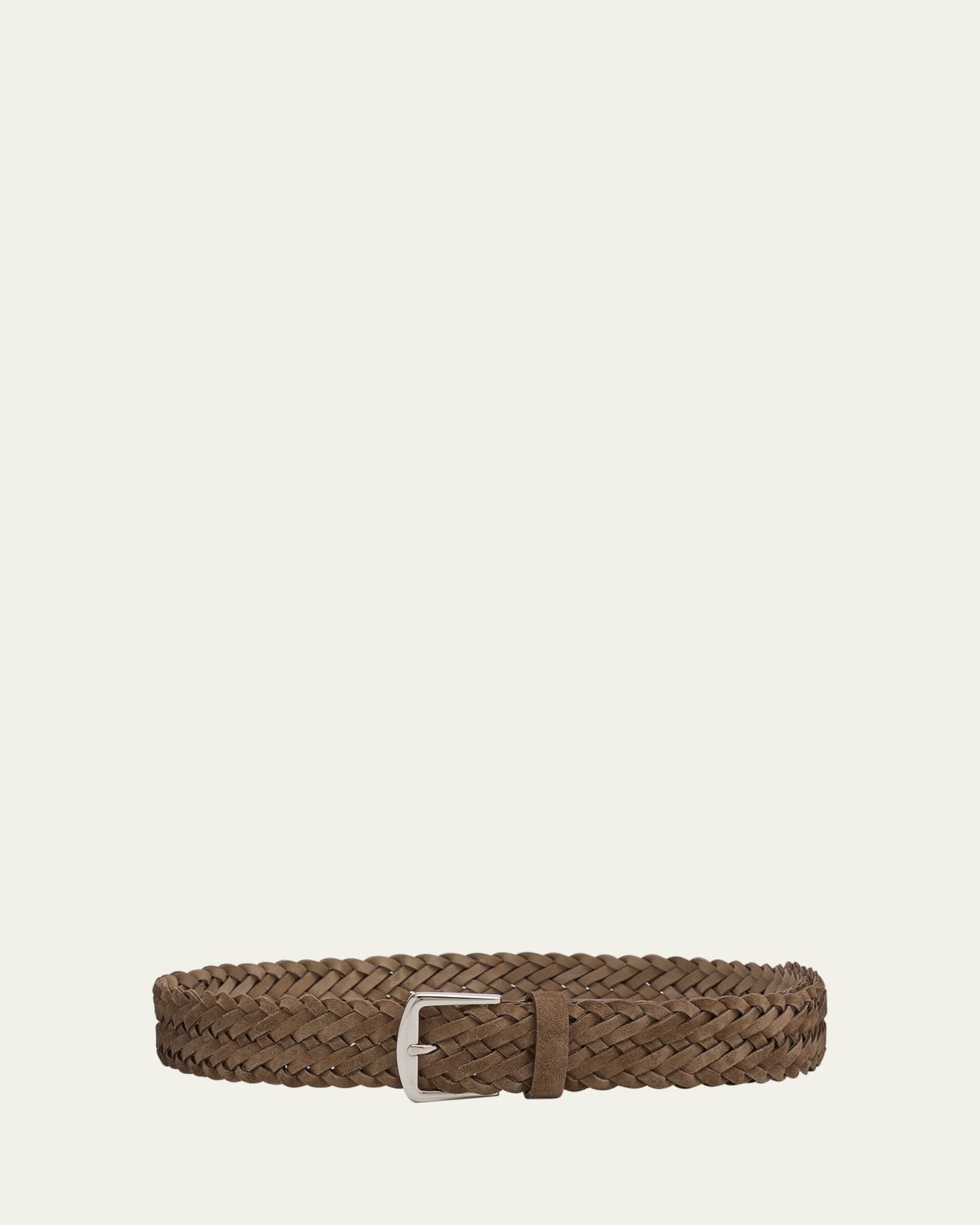 Loro Piana Men's Alsavel Braided Suede Belt
