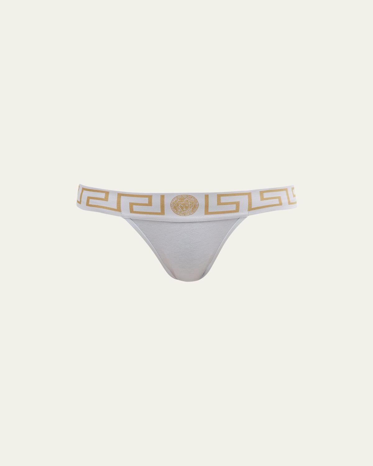 Versace Greca-Border Stretch Cotton Thong