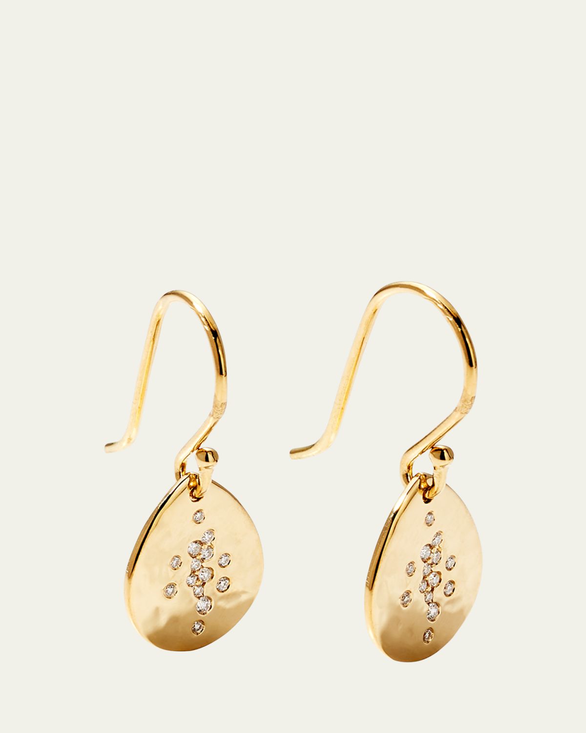 Ippolita Crinkle Small Teardrop Earrings in 18K Gold with Diamonds