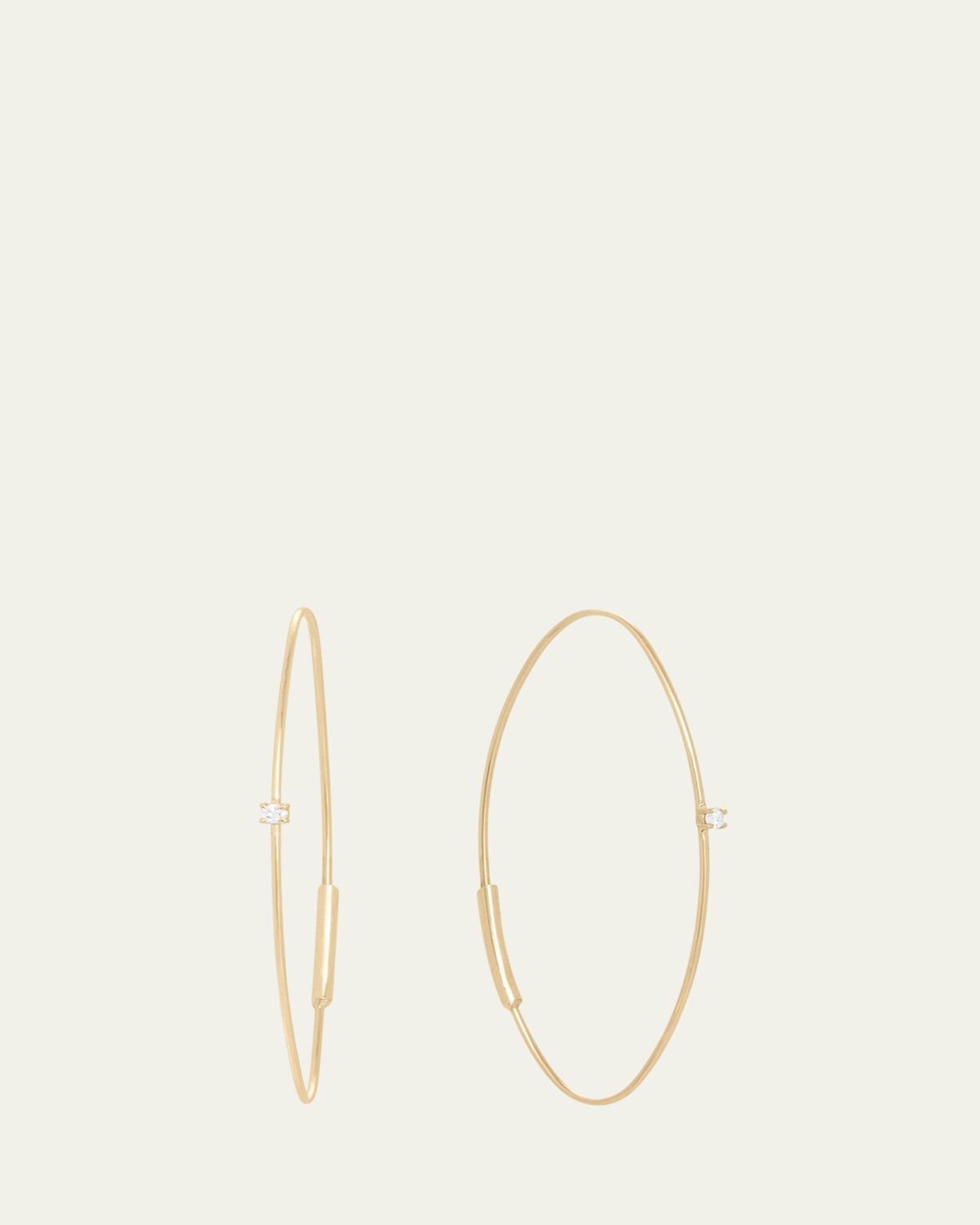 Lana 14K Gold Small Oval Magic Hoop Earrings with Diamonds | Thumbnail 5 Lana 14K Gold Small Oval Magic Hoop Earrings with Diamonds | Thumbnail 5