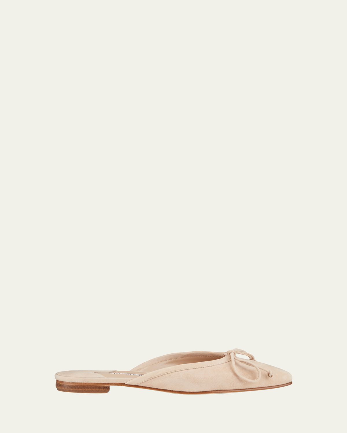 Manolo Blahnik Ballerimu Suede Bow Ballerina Flat Mules | Thumbnail 4