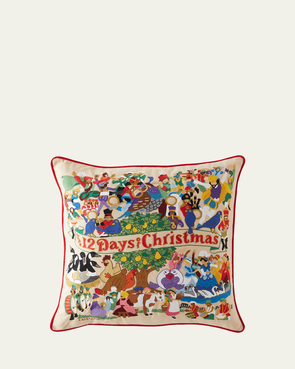 Catstudio 12 Days of Christmas Organic Cotton Pillow