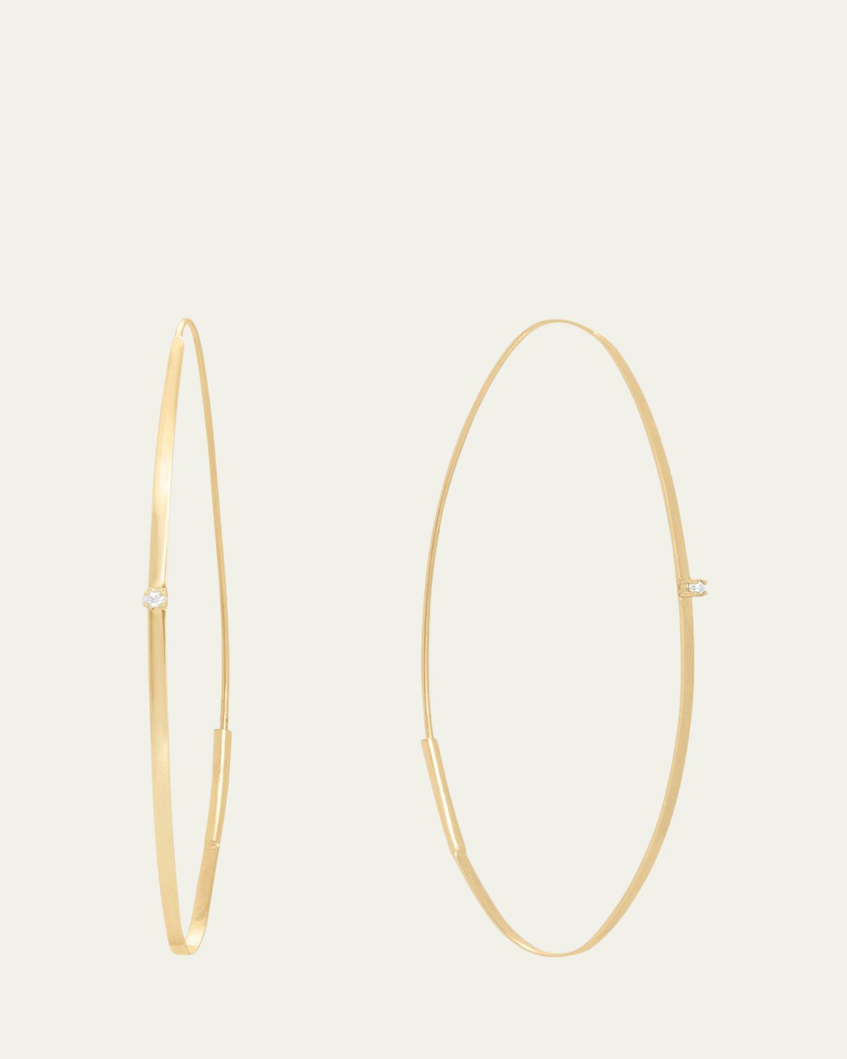 Lana Large 14K Oval Magic Hoop Earrings with Diamonds