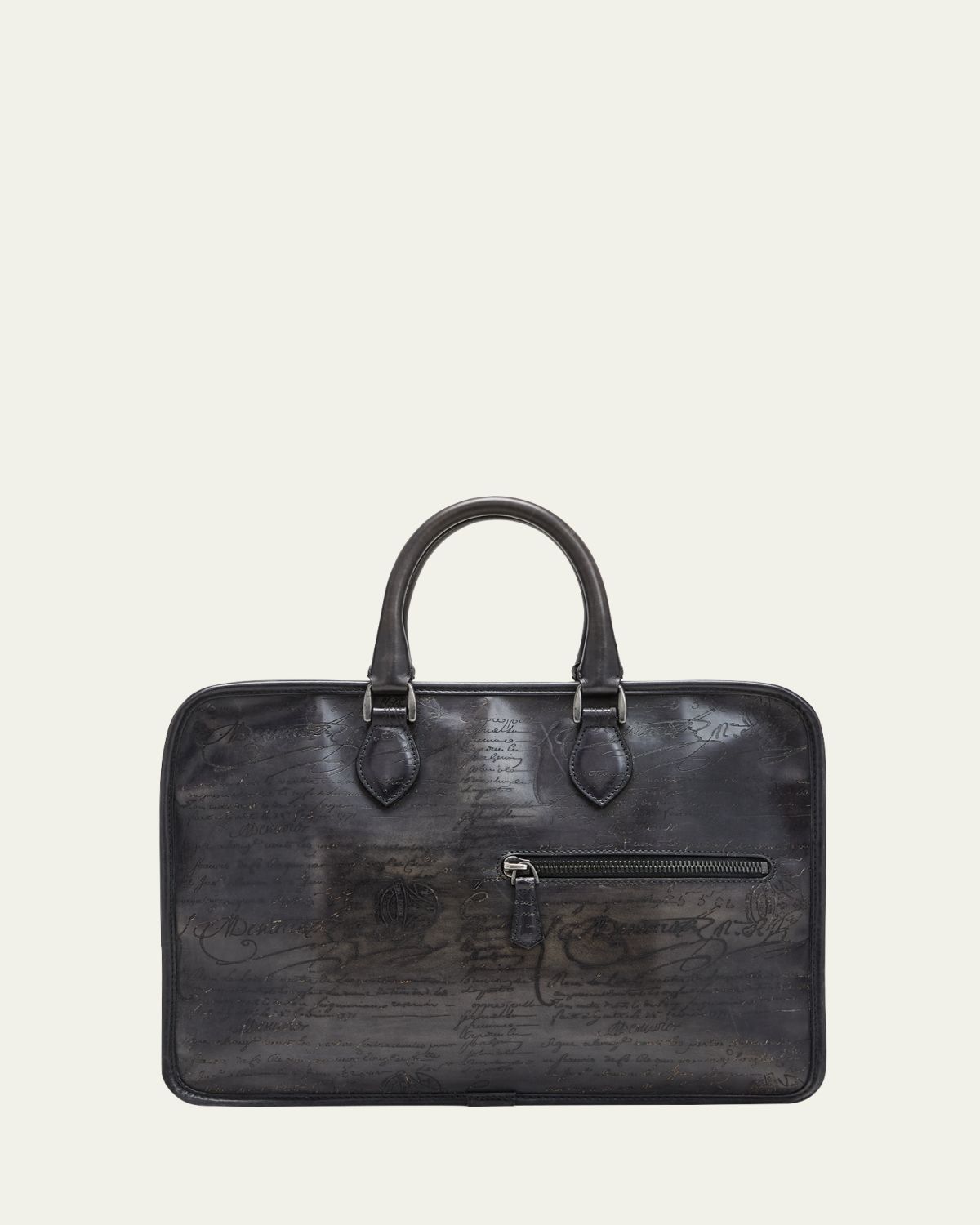 Berluti Men's Un Jour Venezia Scritto Leather Briefcase