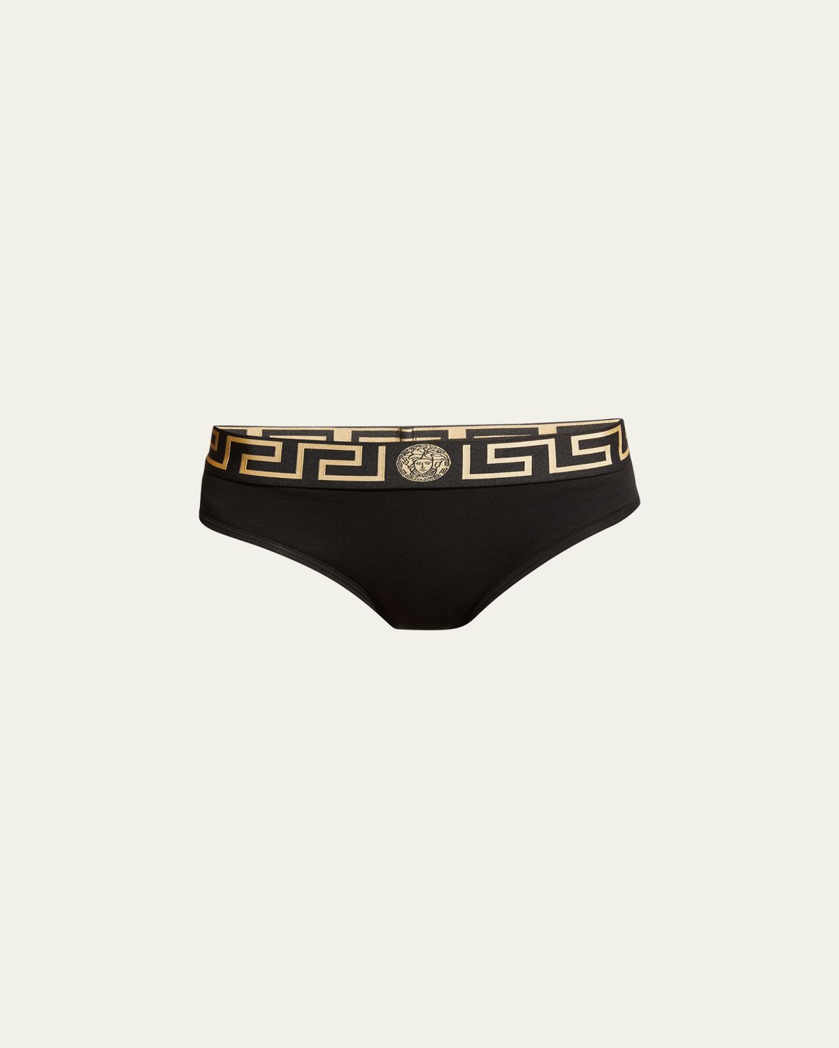 Versace Greca Logo-Band Cotton Bikini Briefs