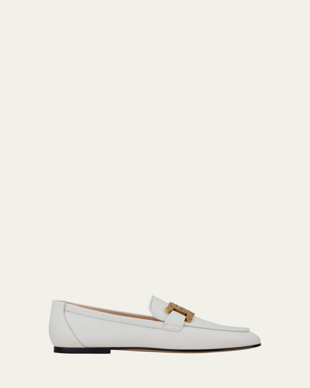 Tod's Kate Chain Calfskin Flat Loafers